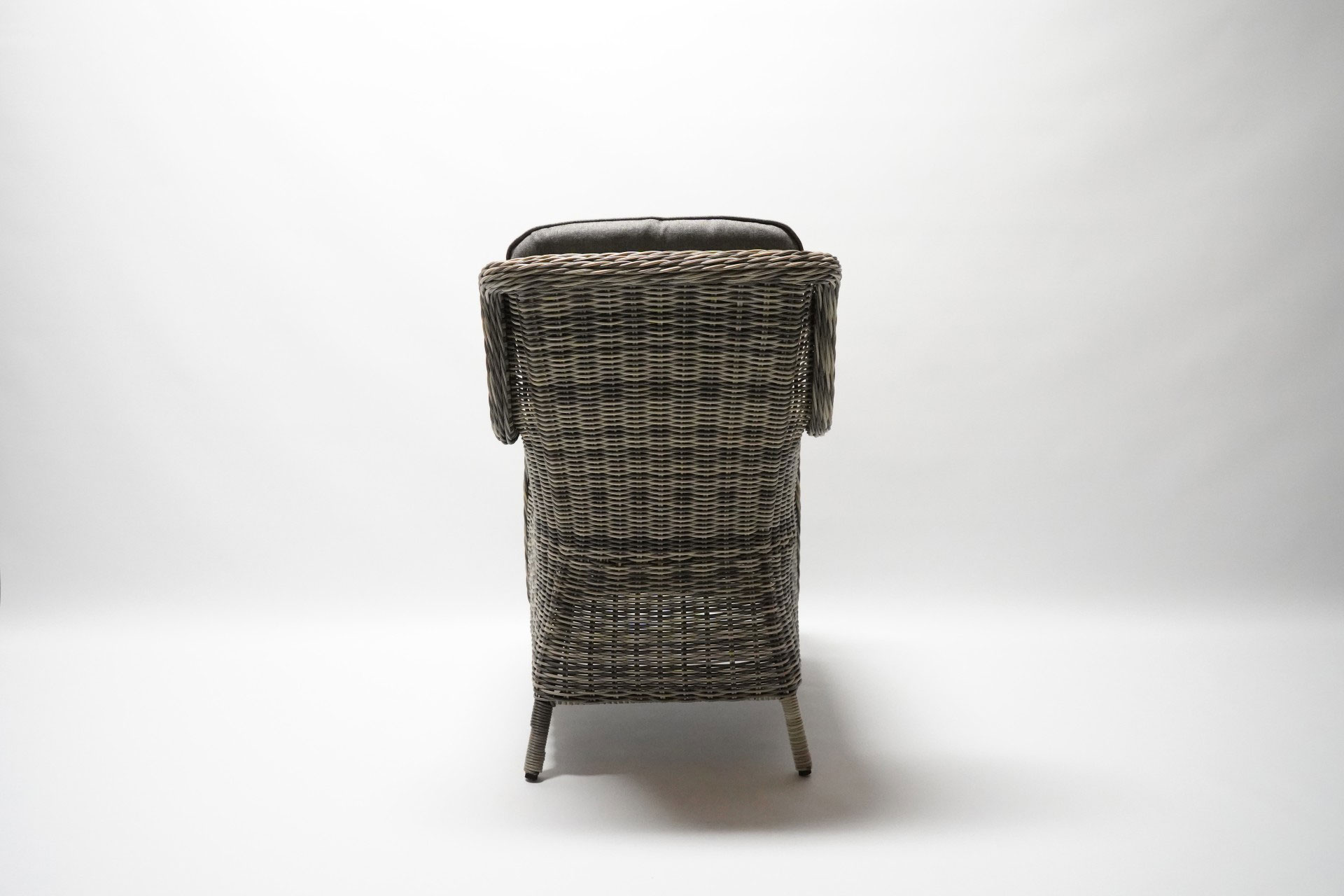 Gartensessel Set Miranda - 2er Set Polyrattan Grey Mix mit grauen Sitzkissen