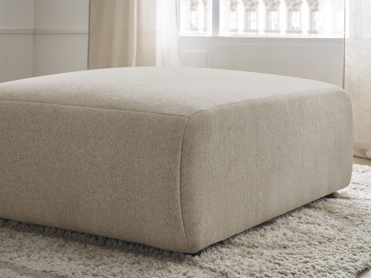 Bobochic Jana Pouf 94 × 114 cm Melange-Stoff Taupe