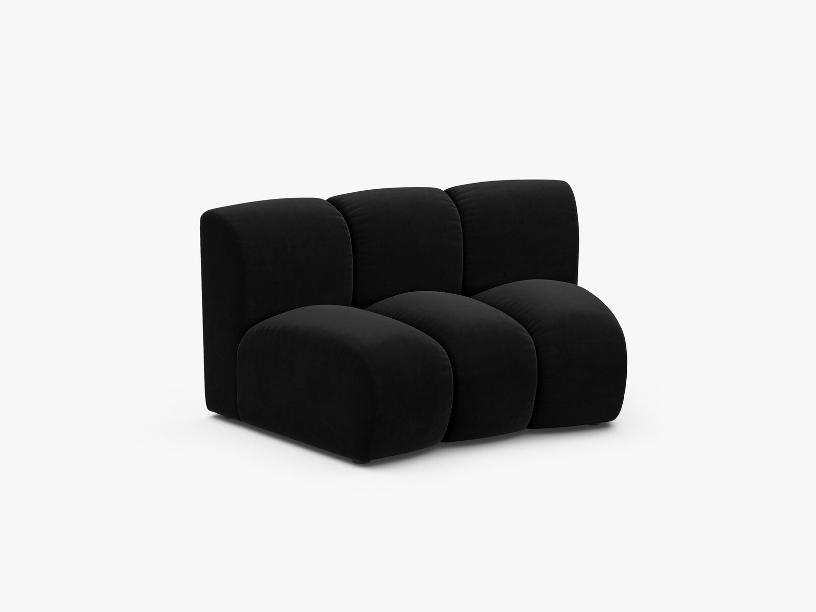 Micadoni Modul Armlos Lupine 1-Sitzer Large Samt Salvador Schwarz
