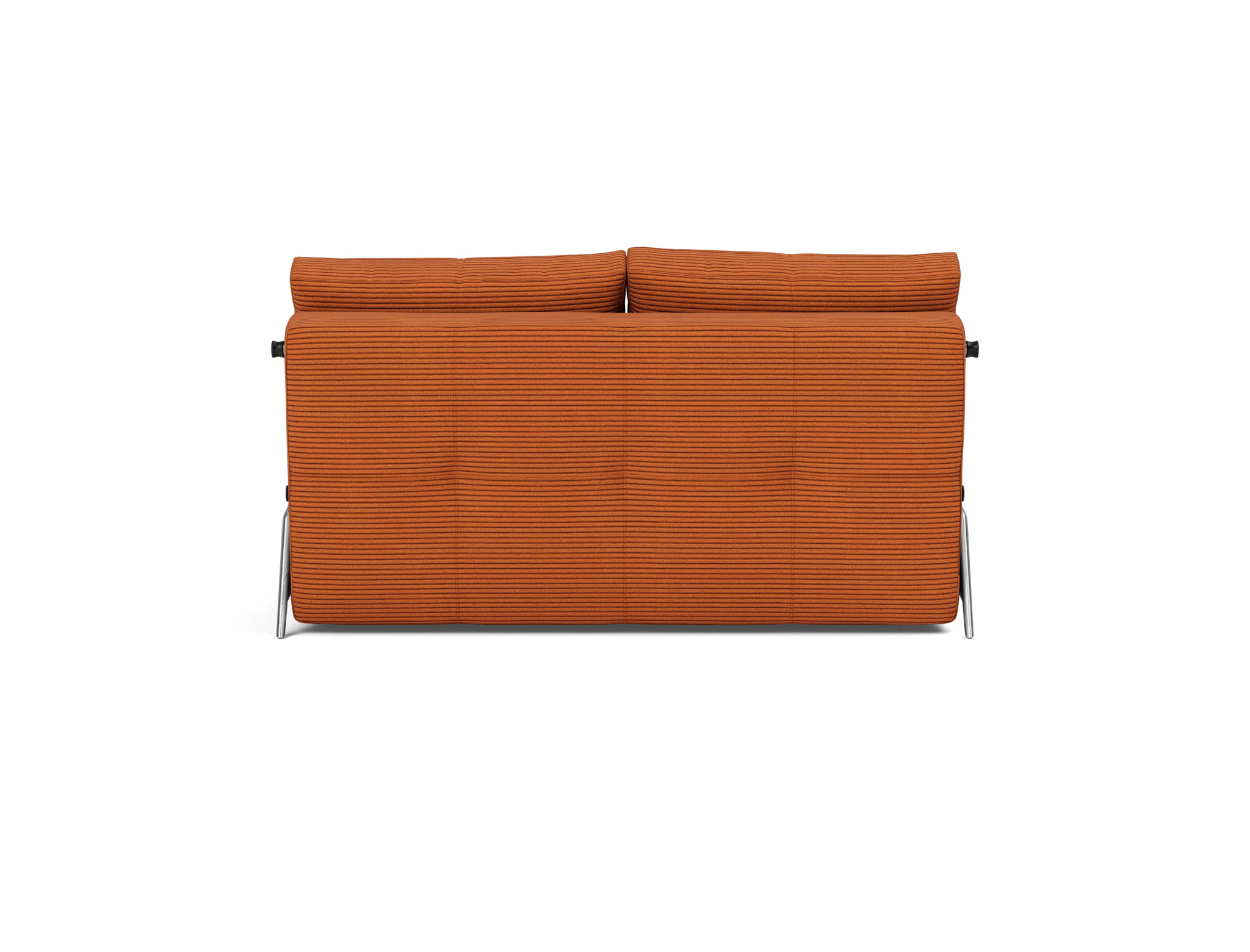 Schlafsofa Cubed 140 Kord Corduroy 595-Burnt-Orange Beine Aluminium