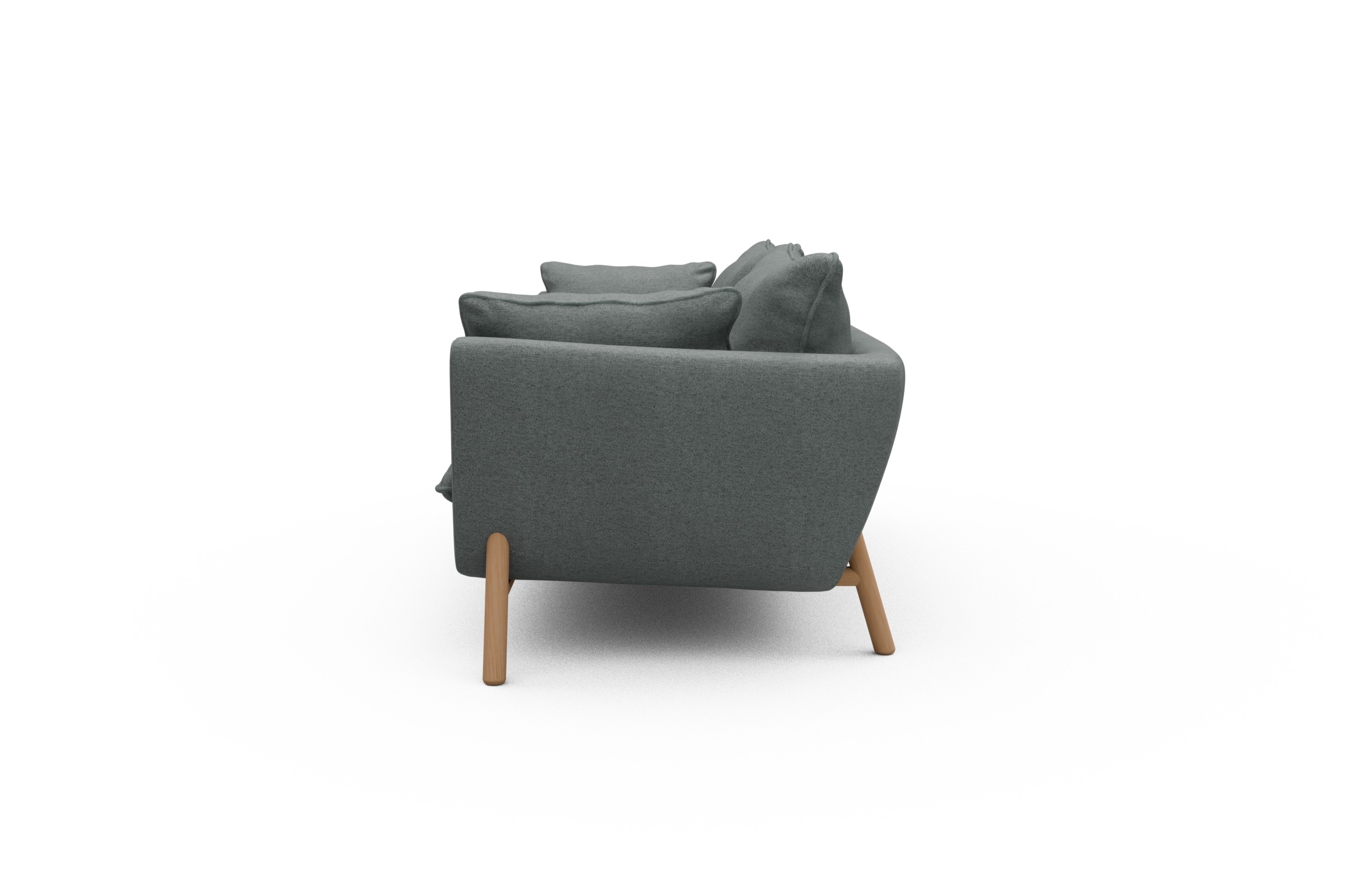 Sofa Emil PREMIUM 3-Sitzer Beinfarbe Eiche Natur Denari-Soft-Grey