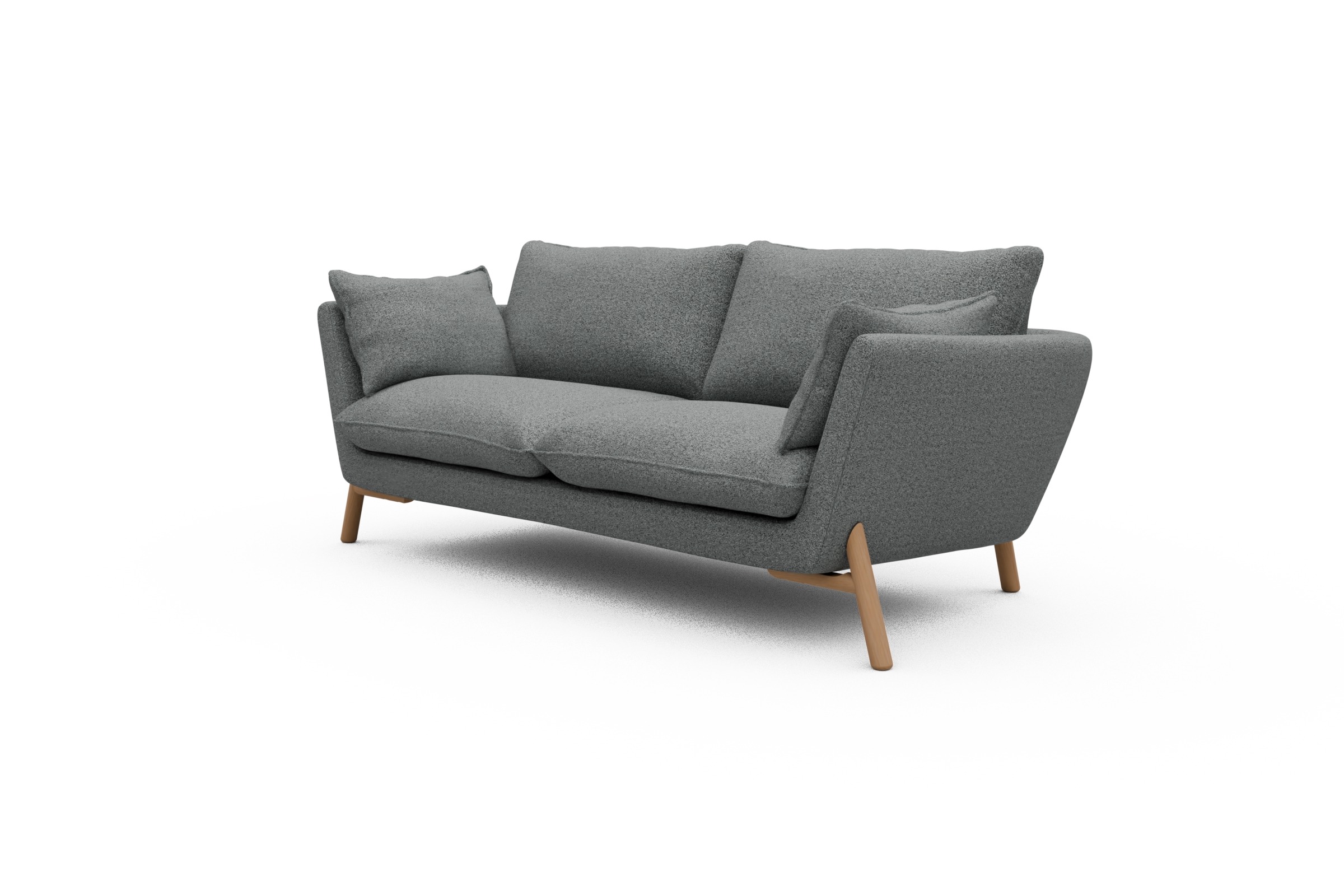 Sofa Emil 2-Sitzer Beinfarbe Eiche Natur Aivi-Gravet-Grey