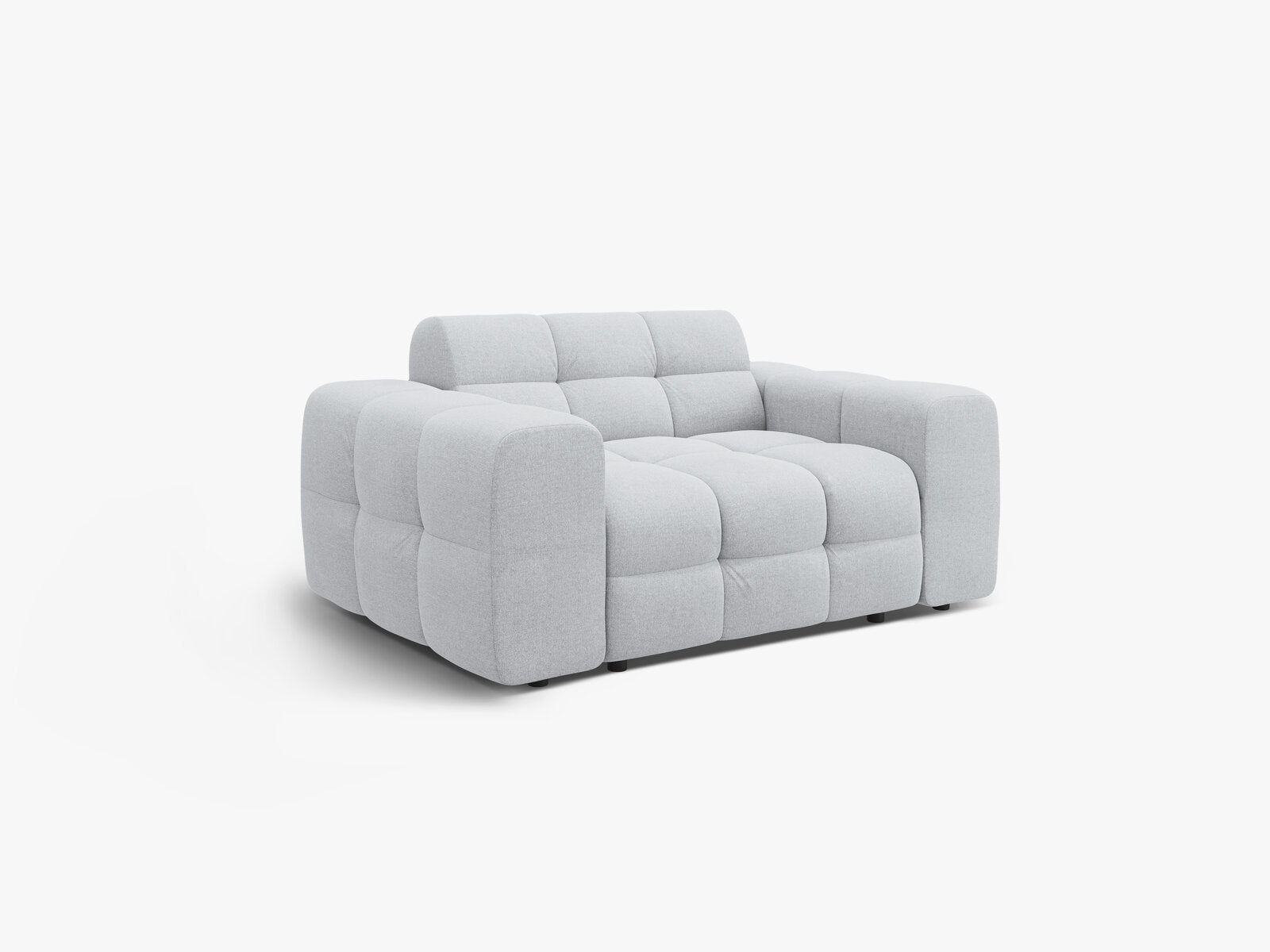 Micadoni Sofa Kendal 2-Sitzer Strukturierter Stoff Hellgrau
