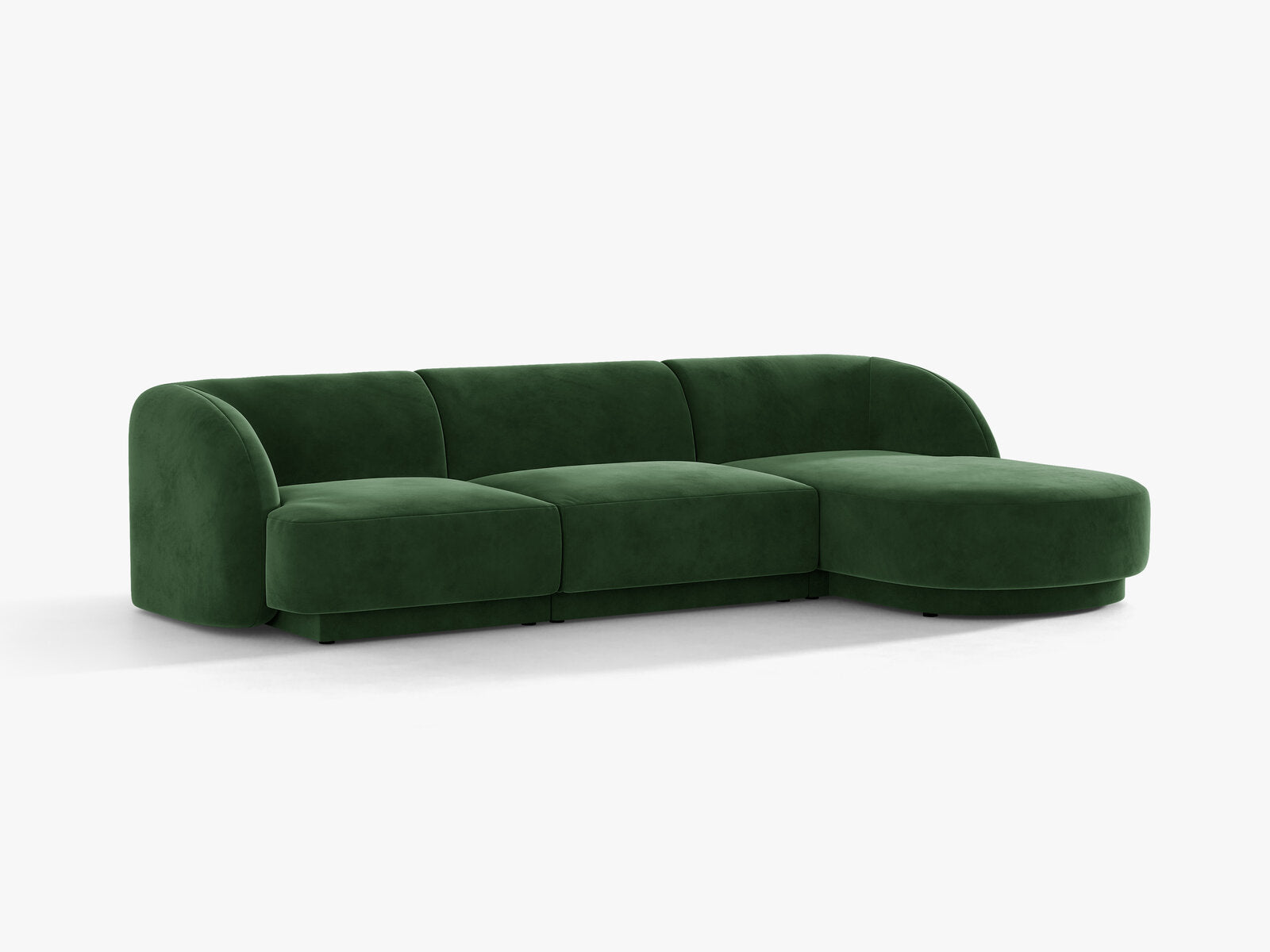 Micadoni Ecksofa Miley 4-Sitzer Rechts Samt Venus Flaschengrün