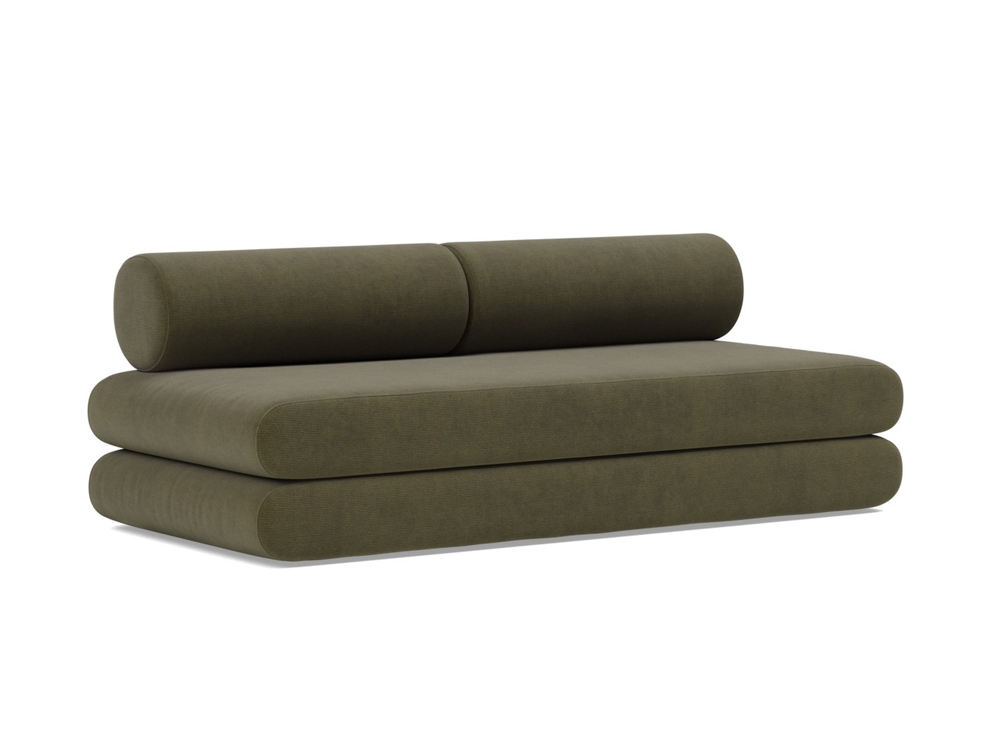 Tagesbett Circlus mit Rückenrollen Kord Cordufine 316-Pine-Green