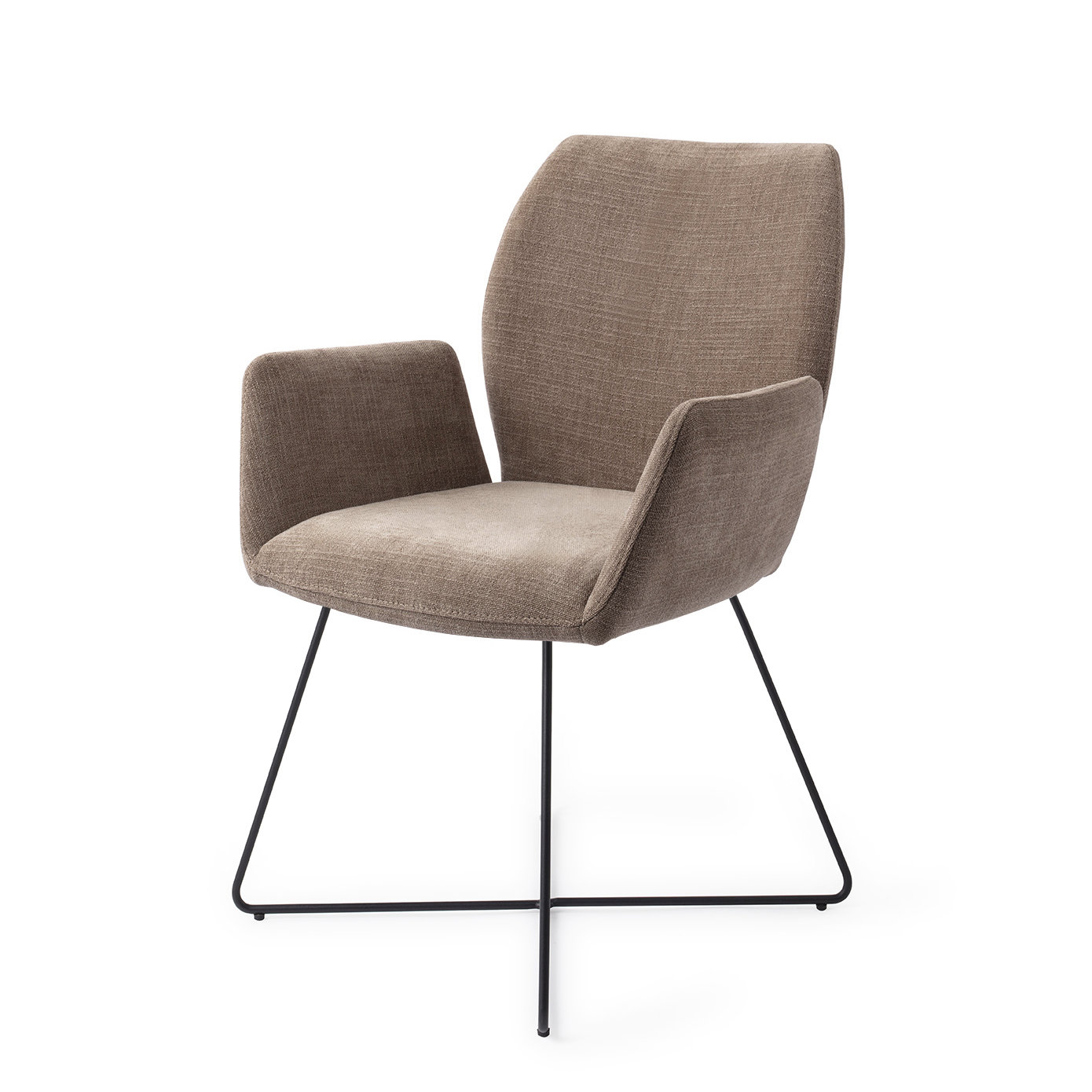 Jesper Home Esszimmerstuhl Misaki Mocha Mist Cross Schwarz