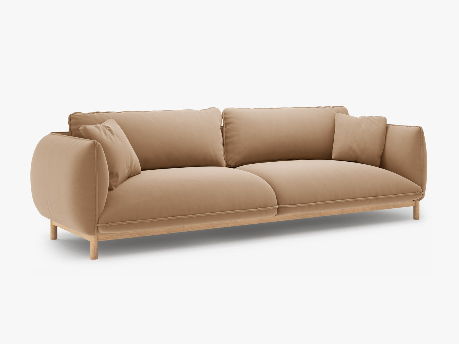 Micadoni Ada Sofa 4-Sitzer Samt Casino Mandelbeige