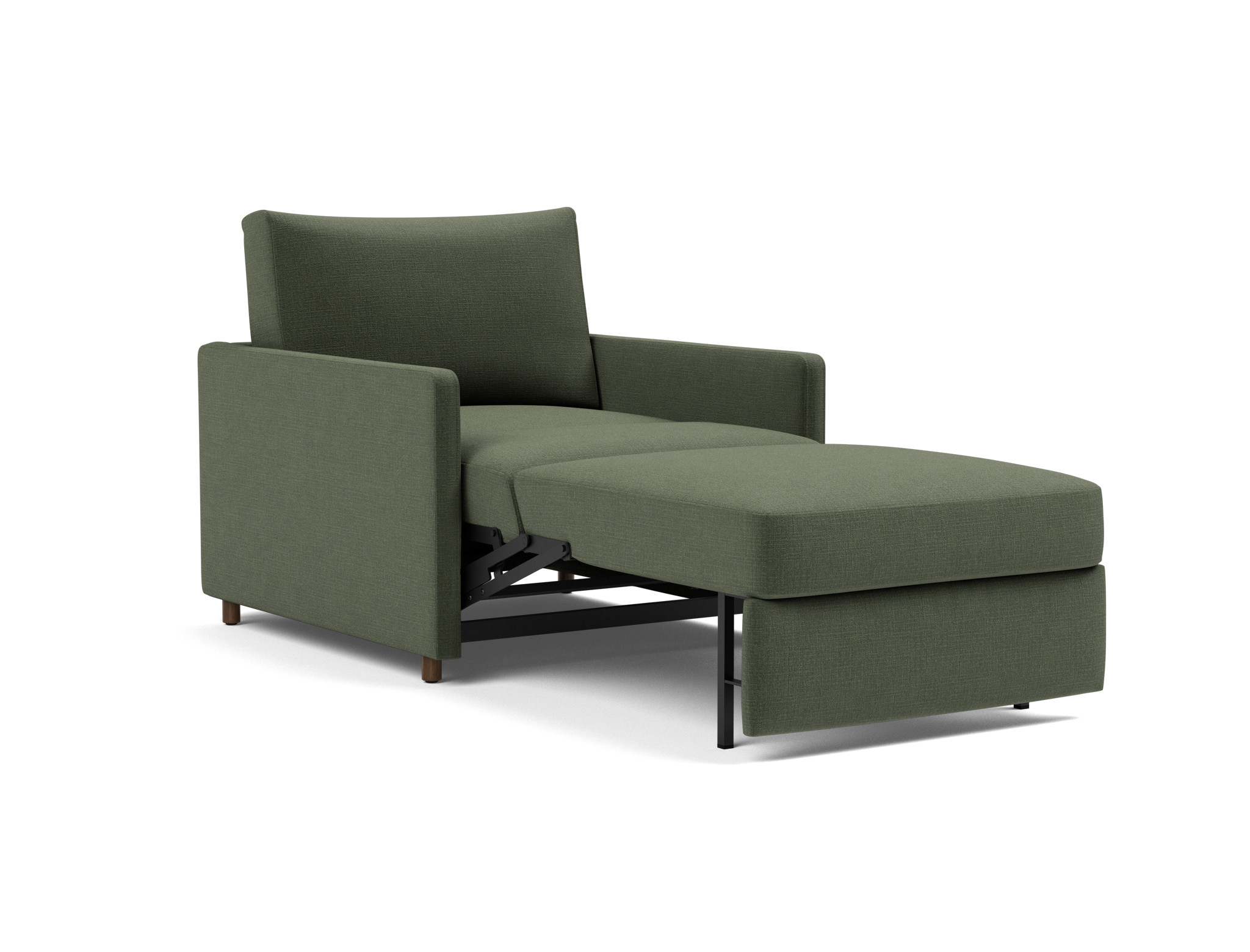 Schlafsessel Neah mit Slim-Armlehnen Chenille Esina 413-Olive-Green