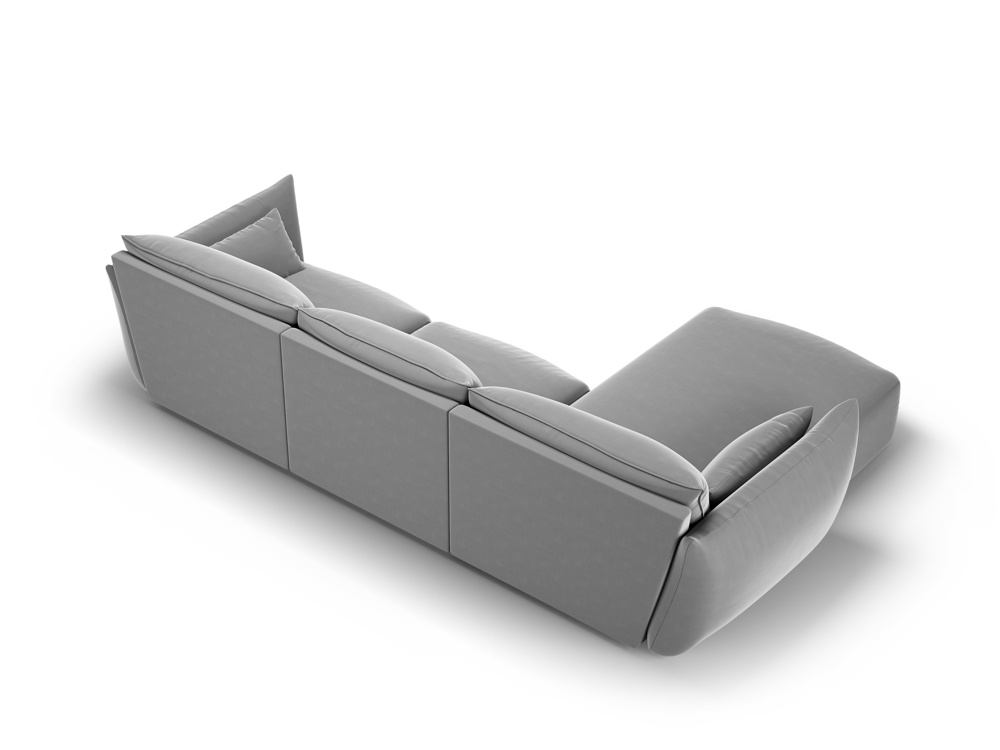 Cosmopolitan Design Ecksofa Matera 4-Sitzer Samt Salvador Grau Links