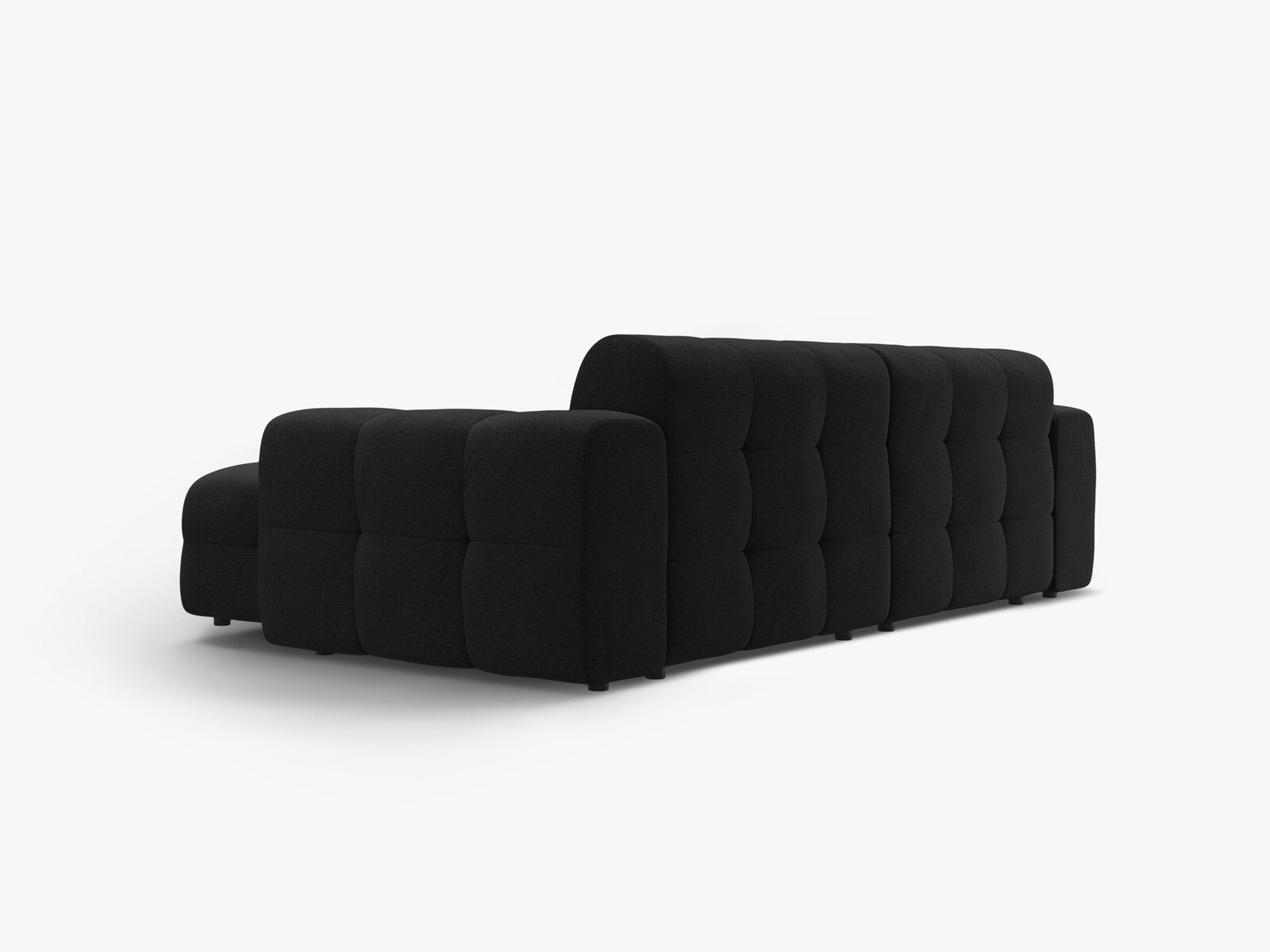 Micadoni Ecksofa Kendal 4-Sitzer Rechts Strukturierter Stoff Schwarz