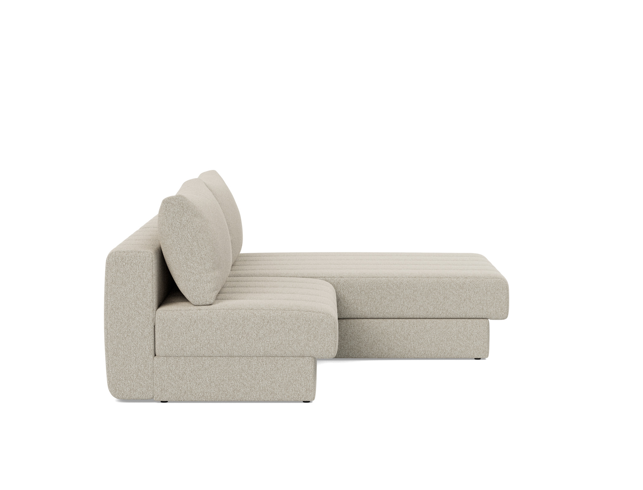 Schlafsofa Akello mit Chaiselongue Boucle Skandi 539-Beige