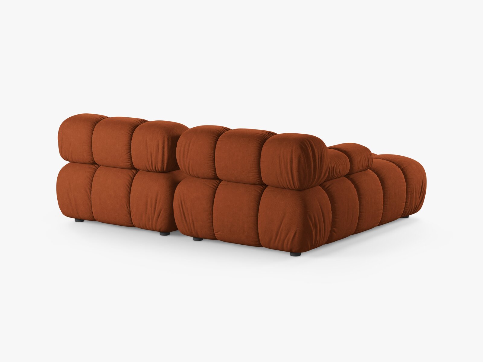 Micadoni Modulares Ecksofa Bellis 3-Sitzer Links Strukturierter Stoff Liberty Ziegel