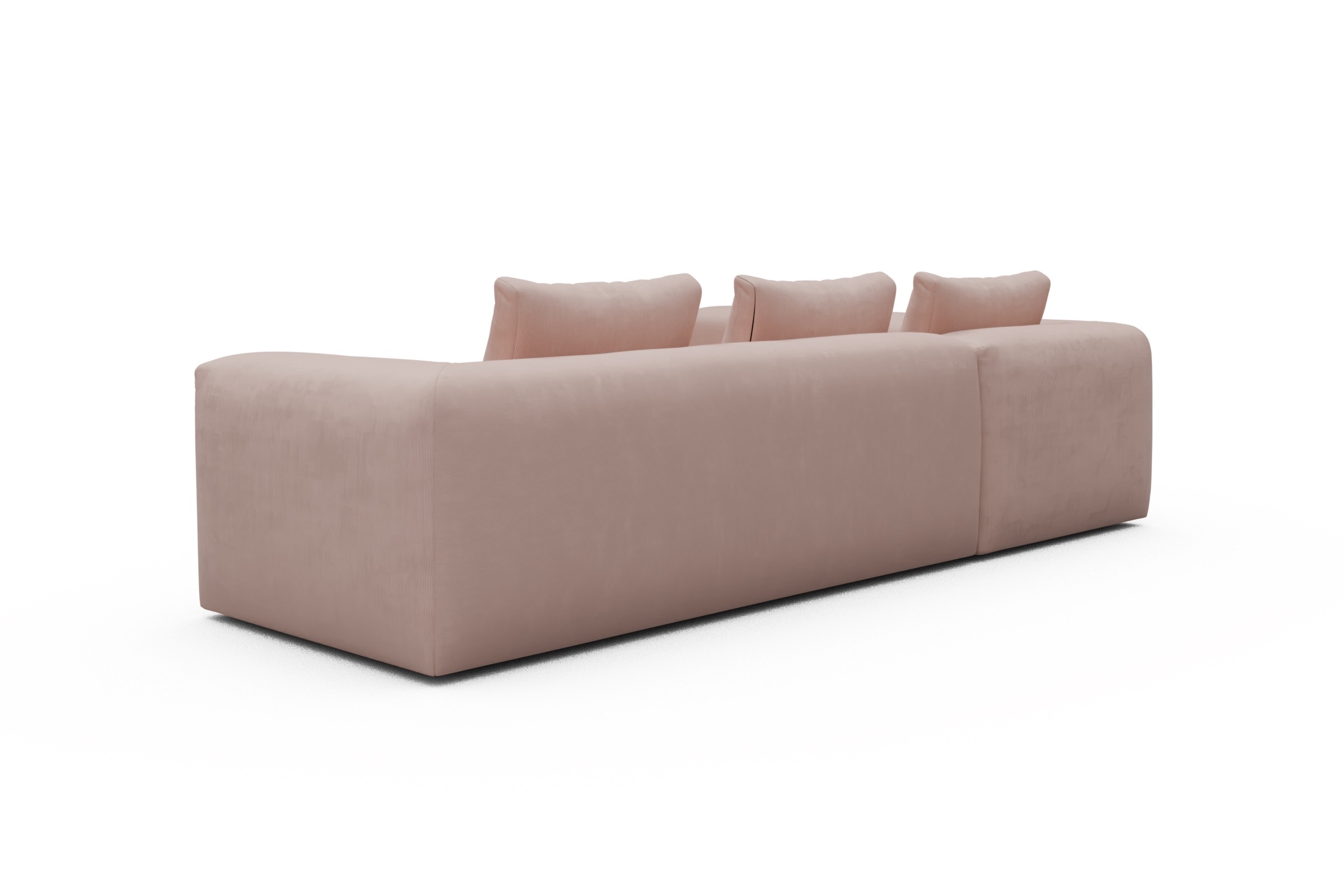 Ecksofa Fred 2x 2,5-Sitzer links offen Cordufine-Blush