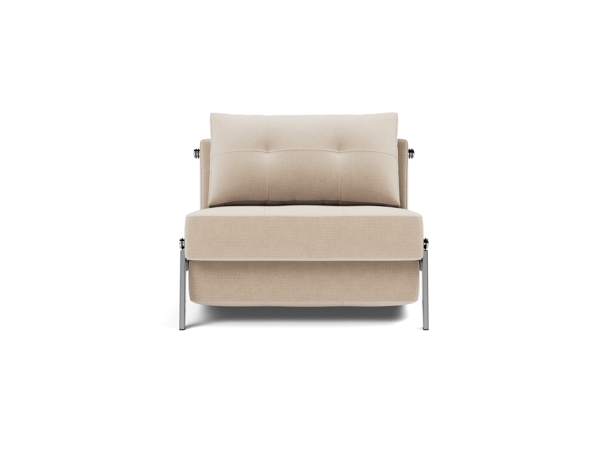 Schlafsessel Cubed 90 Chenille Esina 410-Almond-Beige Beine Chrom