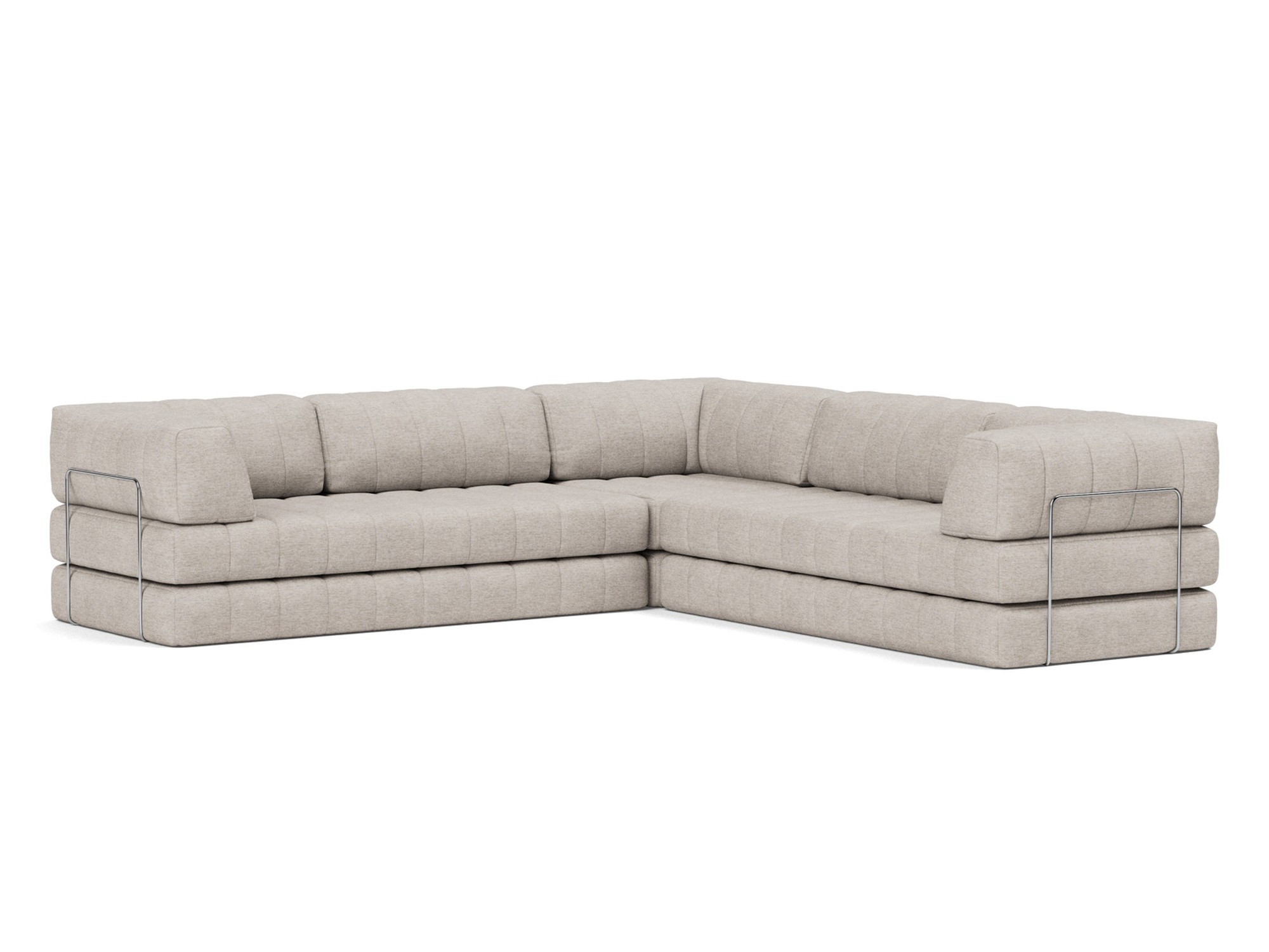 Eck-Schlafsofa CozyPad mit Armlehnen Chenille Yuveno 471-Sand
