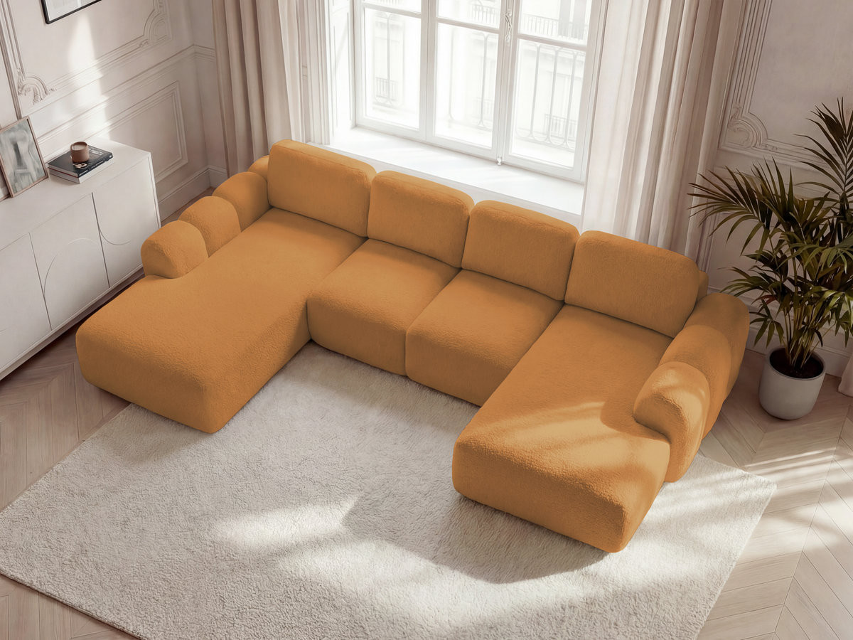 Bobochic Montaigne Wohnlandschaft Bouclé-Stoff Gelb Ecke rechts
