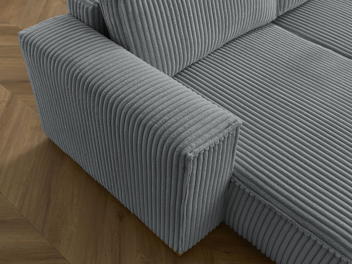 Bobochic Chelsea Wohnlandschaft Breitcord weich Dunkelgrau