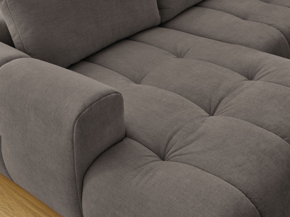 Bobochic Fuji Wohnlandschaft mit Pouf Stoff Taupe Ecke links