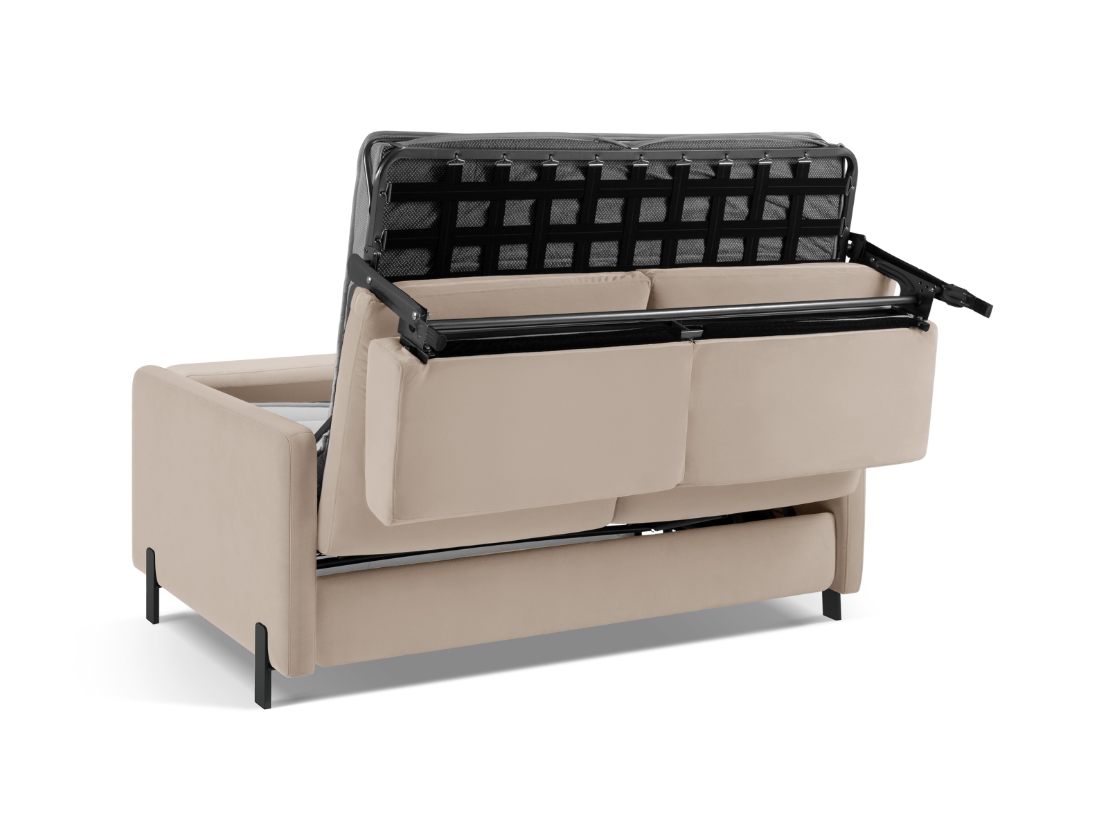 Micadoni Schlafsofa Gloria 2-Sitzer Samt Salvador Beige
