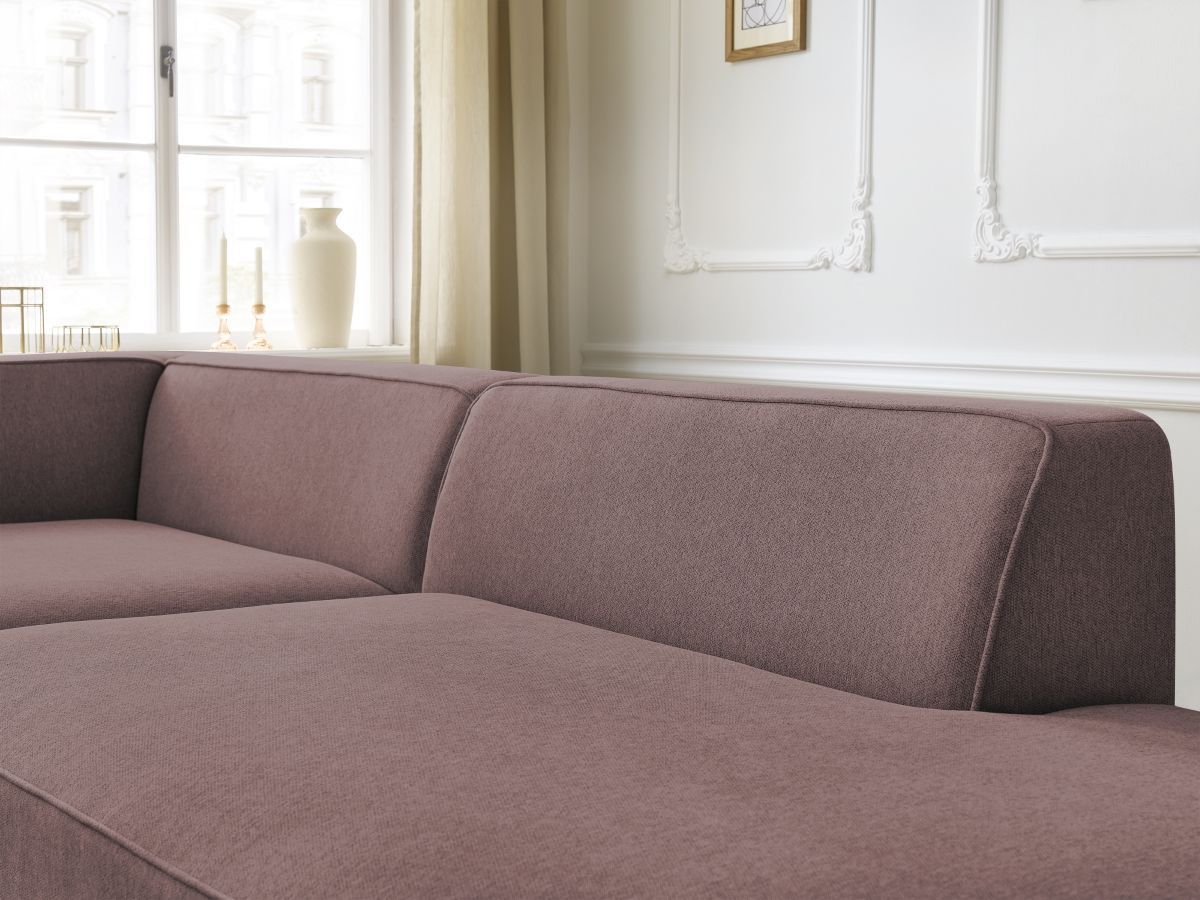 Bobochic Rousseau Ecksofa Melange-Stoff Rosa Ecke links