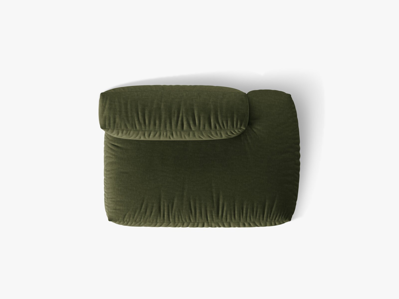 Micadoni Ecksofa-Modul Martina 1-Sitzer Strukturierter Stoff Boston Grün Rechts