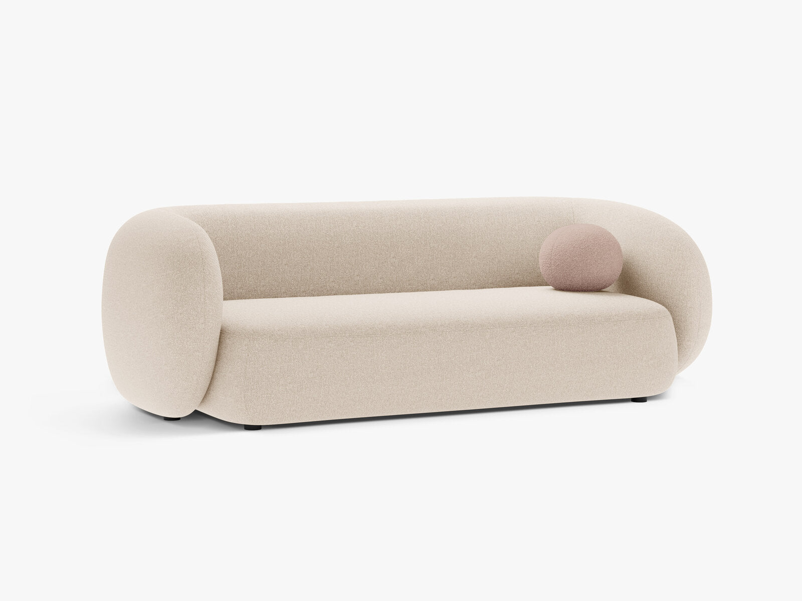 Micadoni Sofa Kate 3-Sitzer Strukturierter Stoff Hellbeige Melange