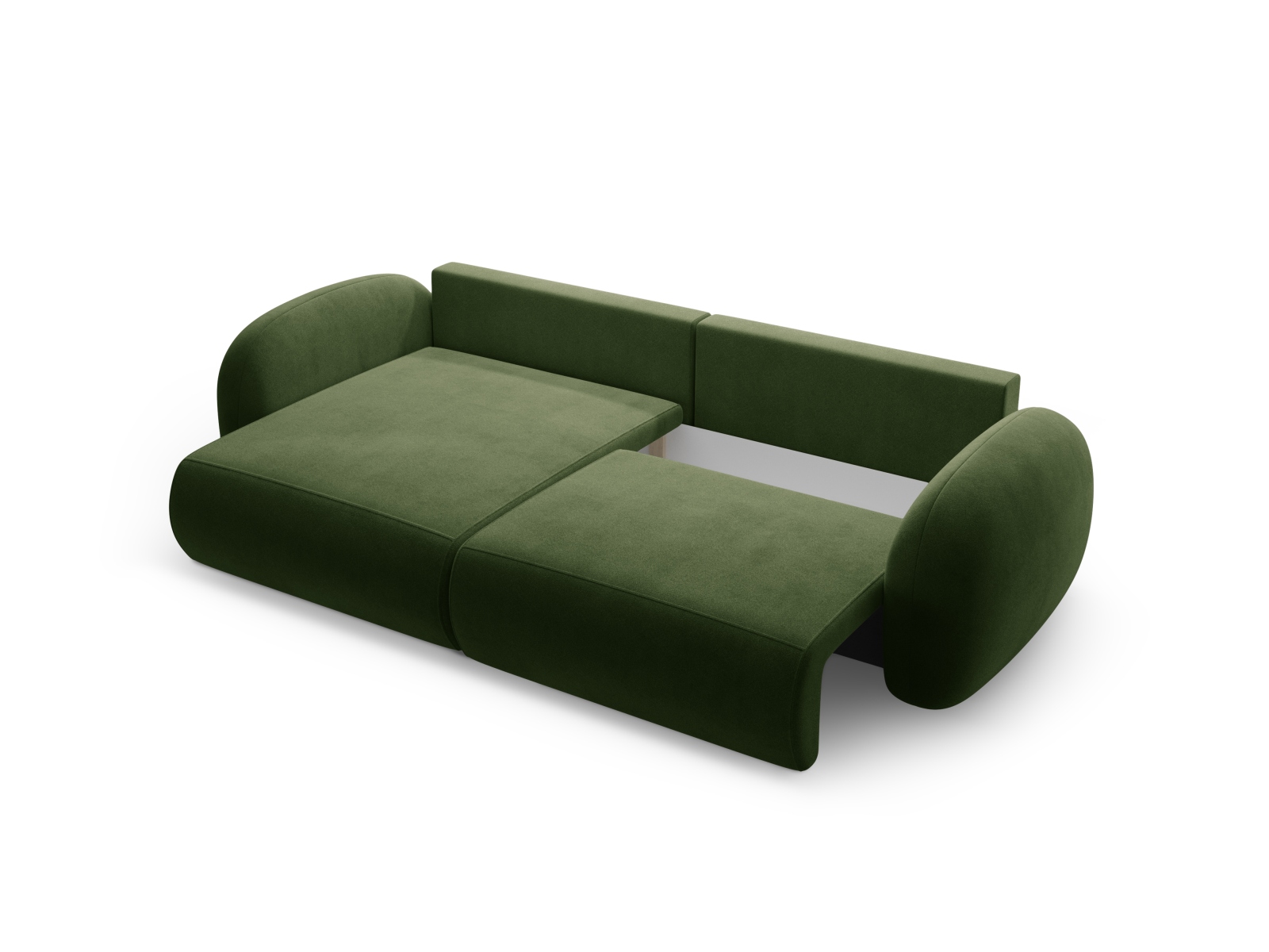 Cosmopolitan Design Wendbares Ecksofa Tonale 4-Sitzer mit Schlaffunktion und Bettkasten Samt Magic Velvet Dunkeloliv
