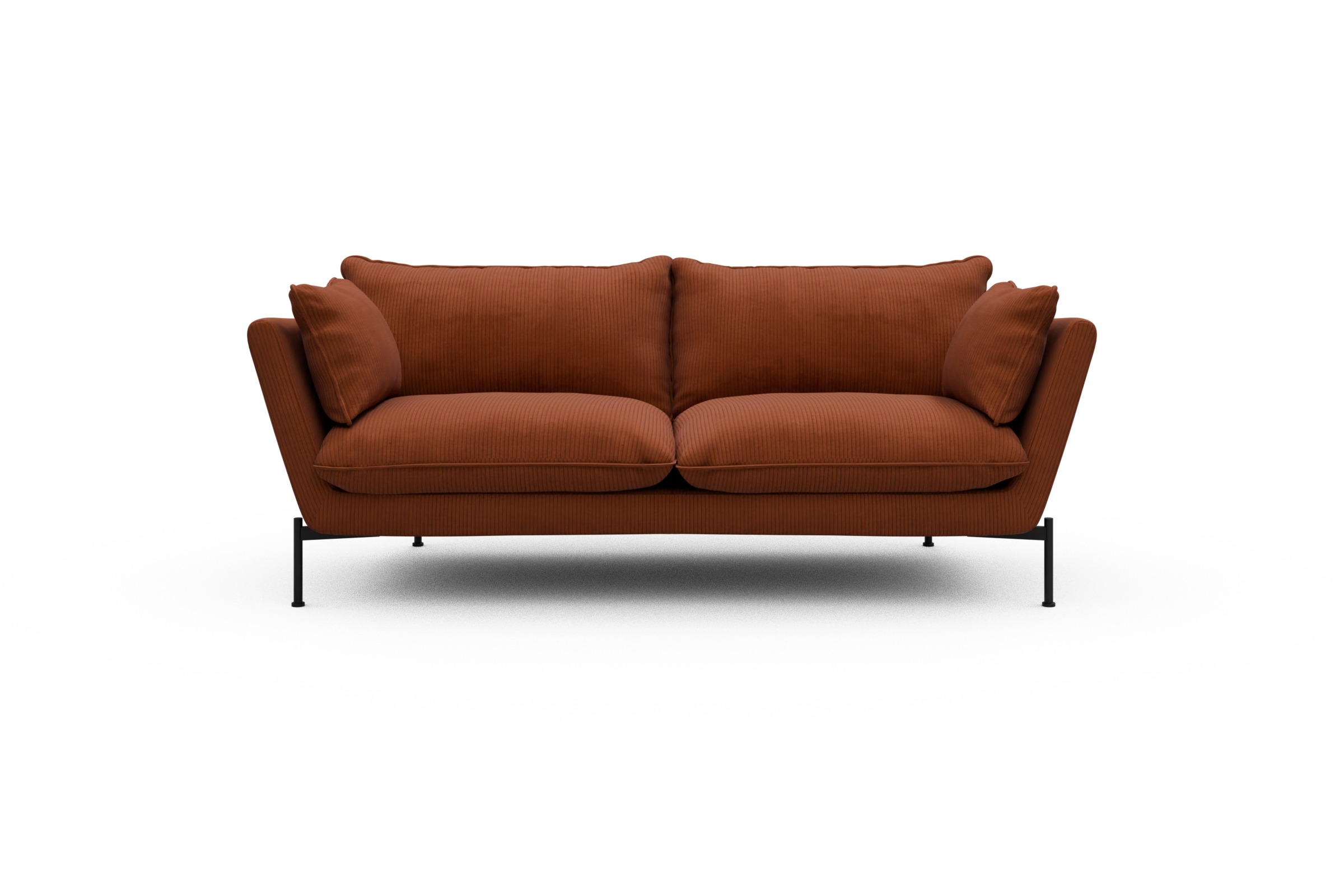 Skandi Home Sofa Anton PREMIUM 2-Sitzer Corduroy-Burnt-Orange moebelfaktor