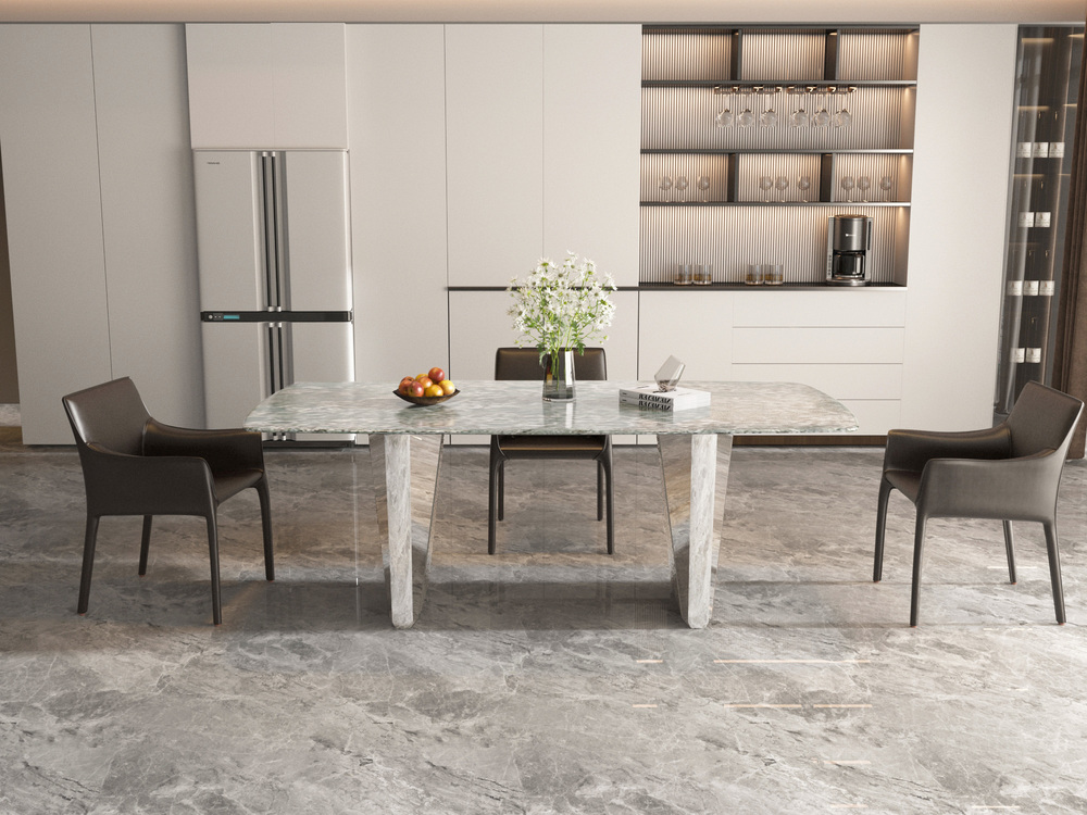 Livin Hill Esstisch 200cm Modig Silberne Beine, weiße Tischplatte M33