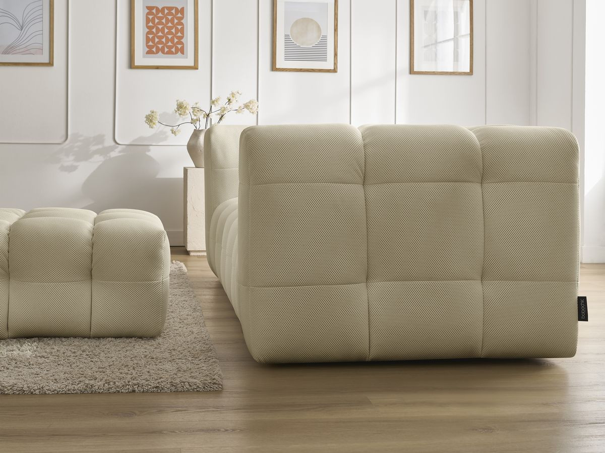 Bobochic Cloud Sofa 4-Sitzer mit Pouf Mesh-Stoff Beige
