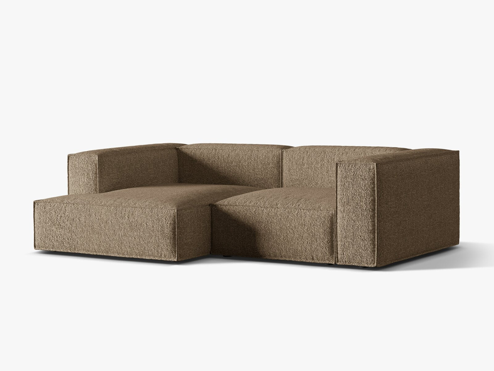 Micadoni Ecksofa Nuria 3-Sitzer Links Boucle Cappuccino