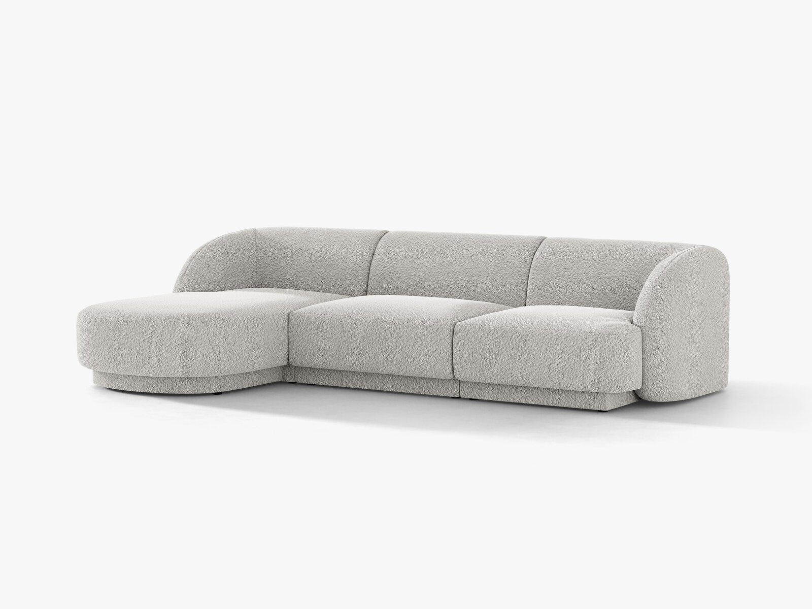 Micadoni Ecksofa Miley 4-Sitzer Links Boucle Baloo Hellgrau