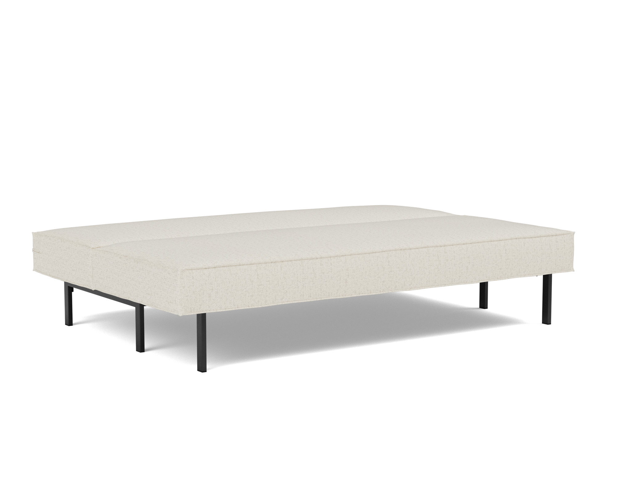Schlafsofa Sly Boucle Skandi 531-Off-White Beine Schwarzes Metall