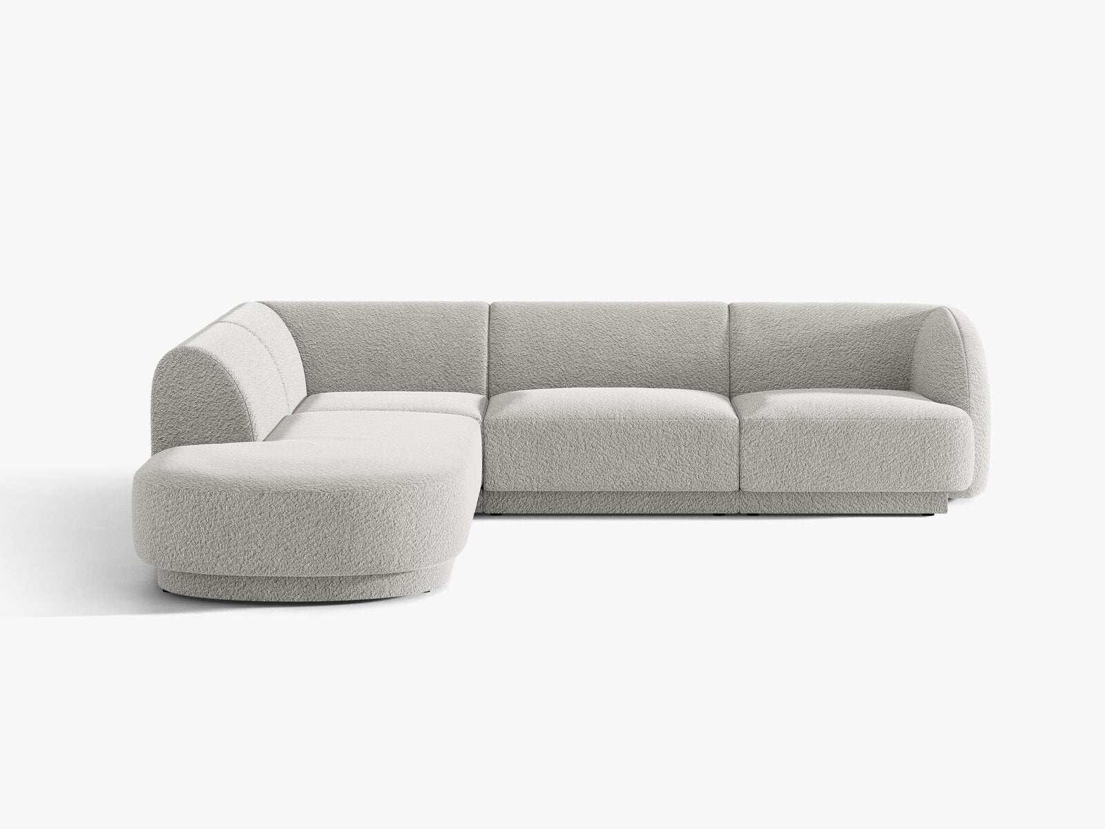 Micadoni Ecksofa Miley 6-Sitzer Links Boucle Baloo Hellgrau