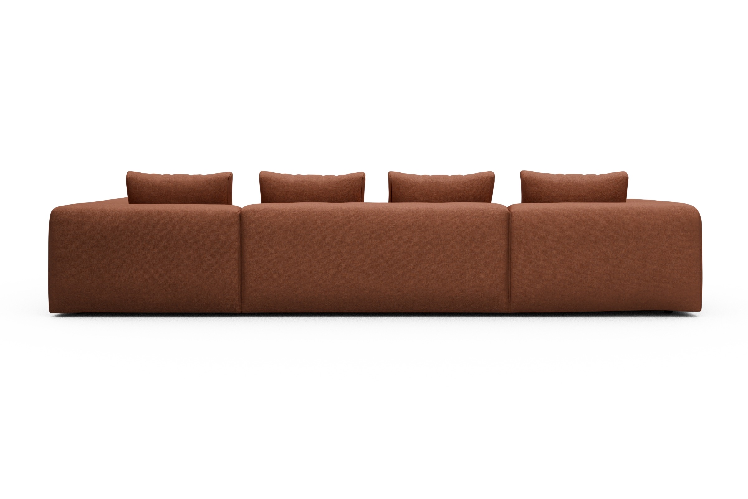 Wohnlandschaft Fred Relax-Ecke rechts mit 2-Sitzer und Chaiselongue links Weda-Rust
