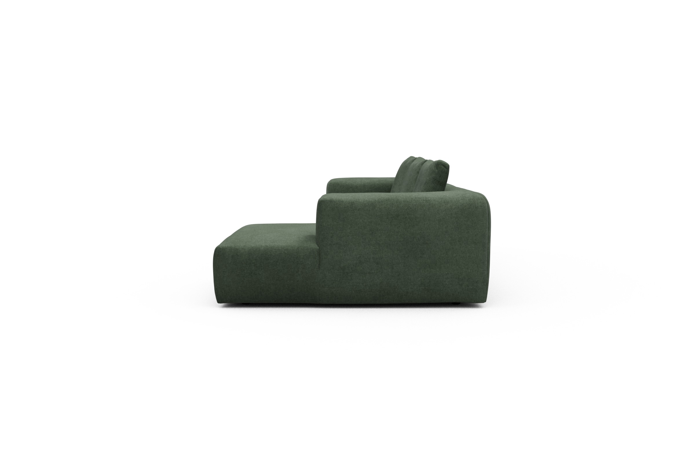Ecksofa Fred Chaiselongue rechts mit 2,5-Sitzer Casone-Forest-Green