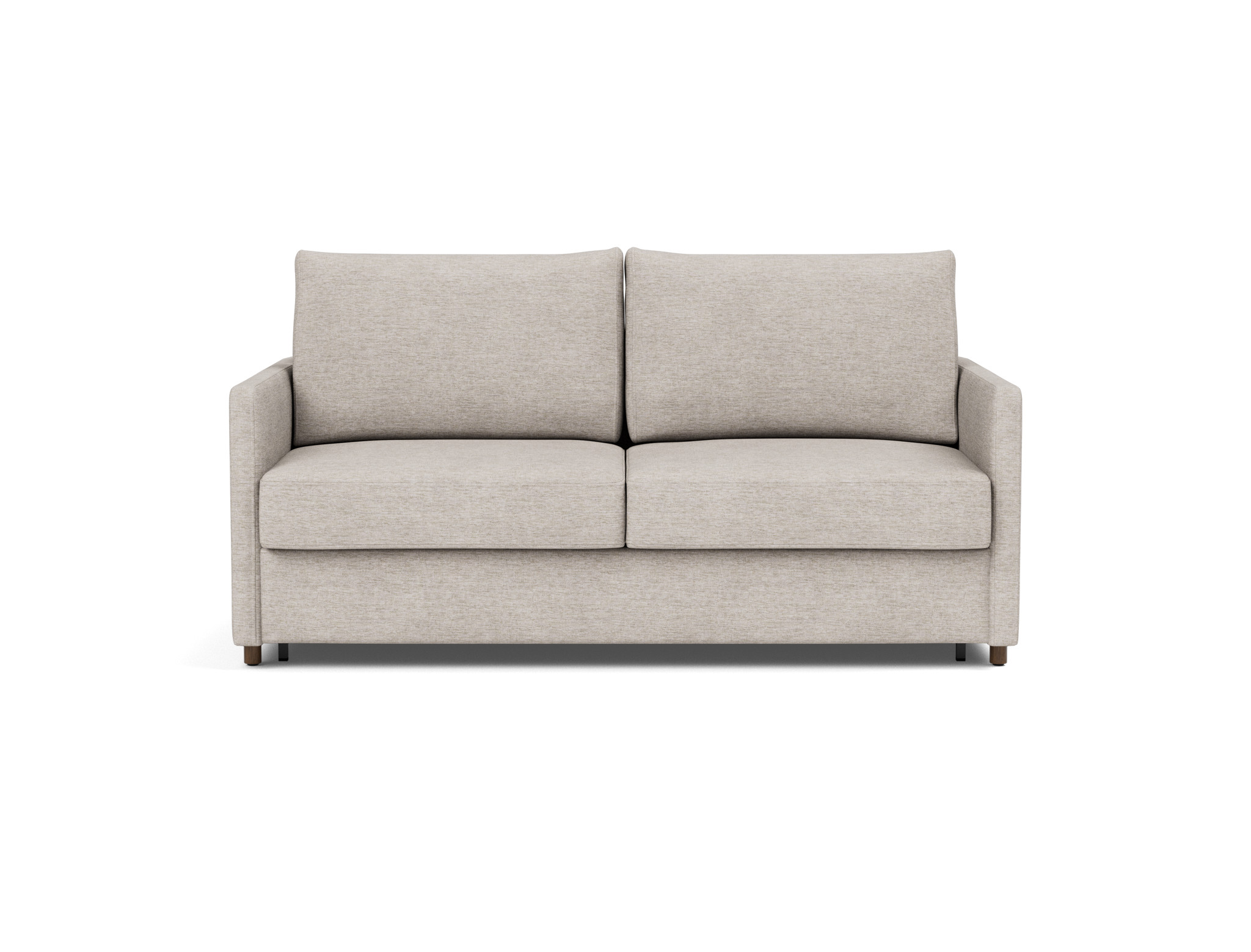 Schlafsofa Neah mit Slim-Armlehnen 160 Chenille Yuveno 471-Sand