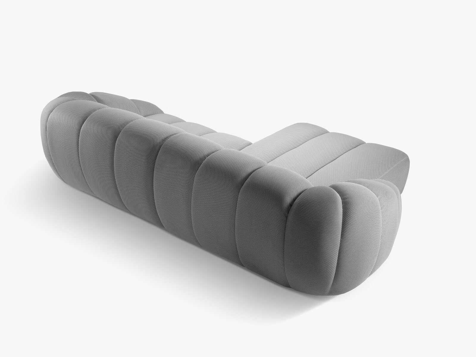 Micadoni Ecksofa Diana 4-Sitzer Links 3D-Stoff Silber