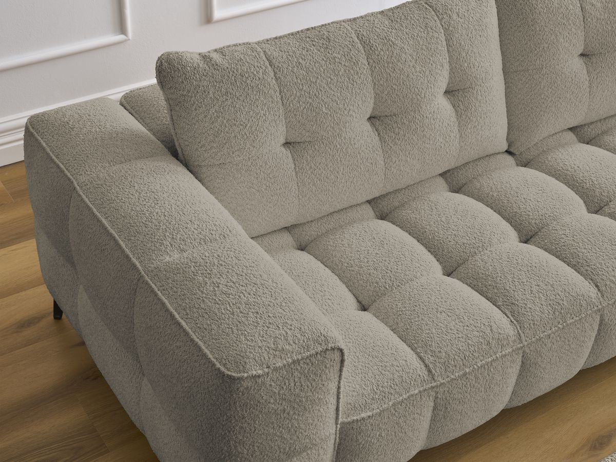 Bobochic Anis Sofa 3-Sitzer Bouclé-Stoff Taupe
