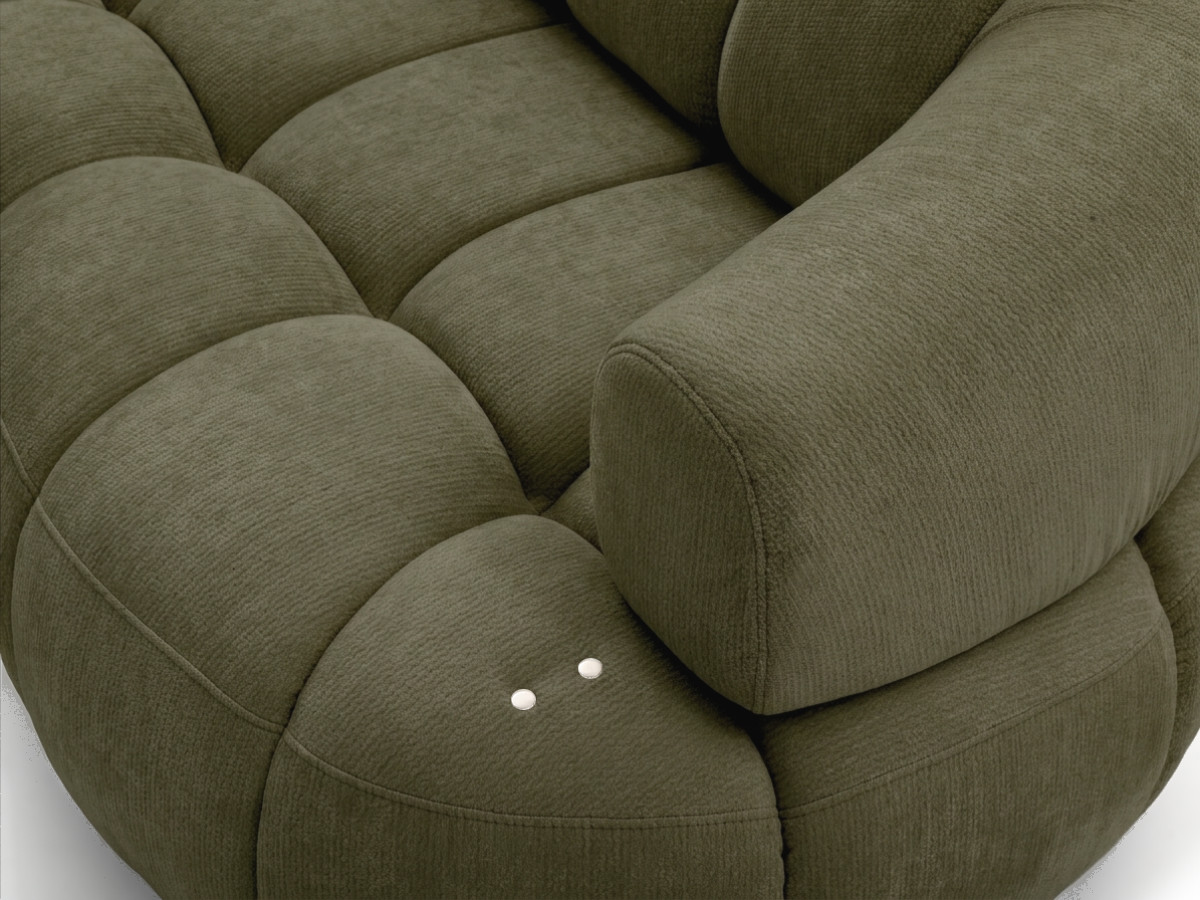 Bobochic Lovely Ecksofa mit Schlaffunktion Stoff Grün Ecke links