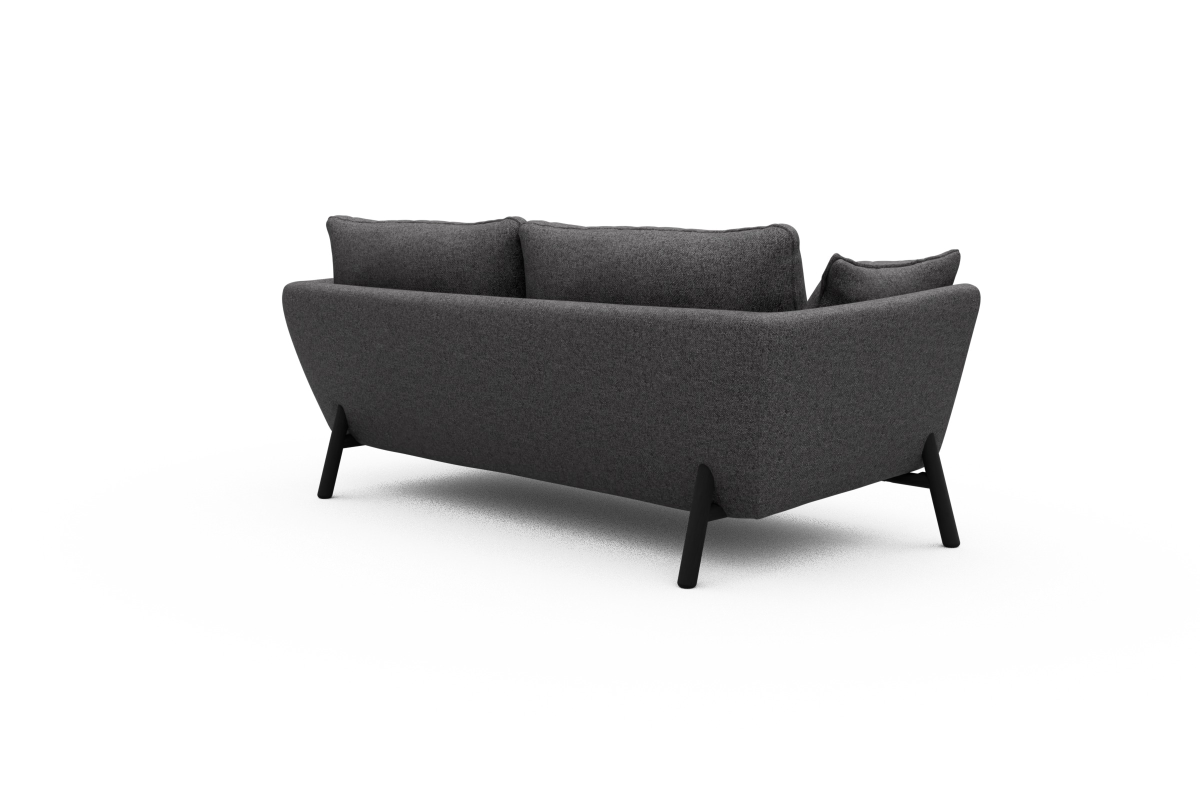 Sofa Emil 2-Sitzer Beinfarbe Eiche Schwarz Sama-Antracite