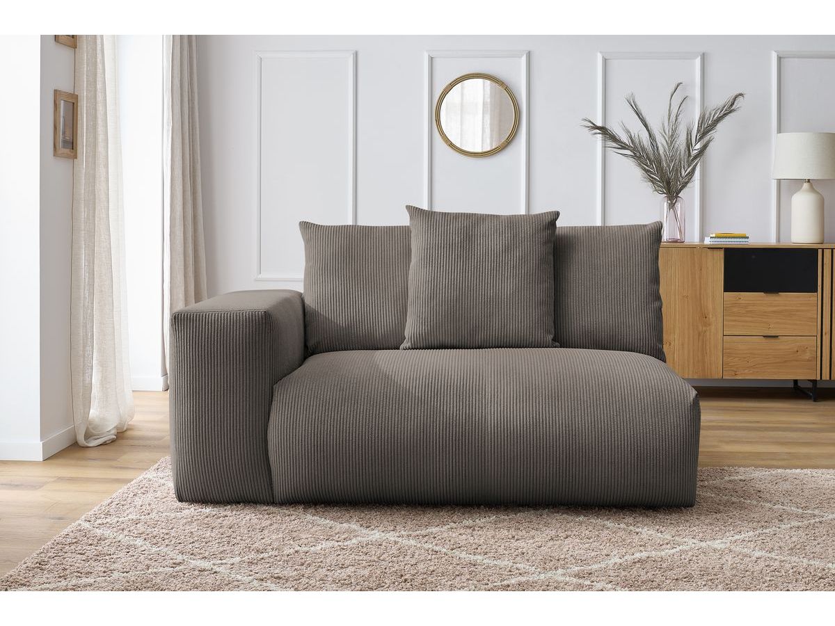 Bobochic Voltaire Sofamodul 2-Sitzer 178 × 100 cm Cordsamt Taupe Ecke links