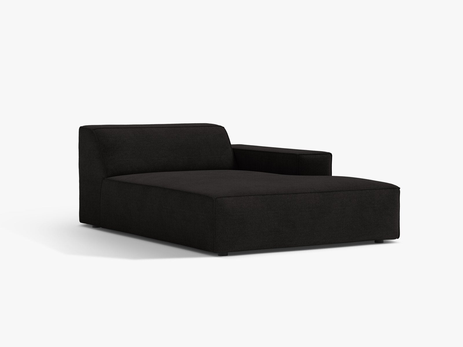 Micadoni Jodie Chaiselongue Rechts Strukturierter Stoff Liberty Schwarz