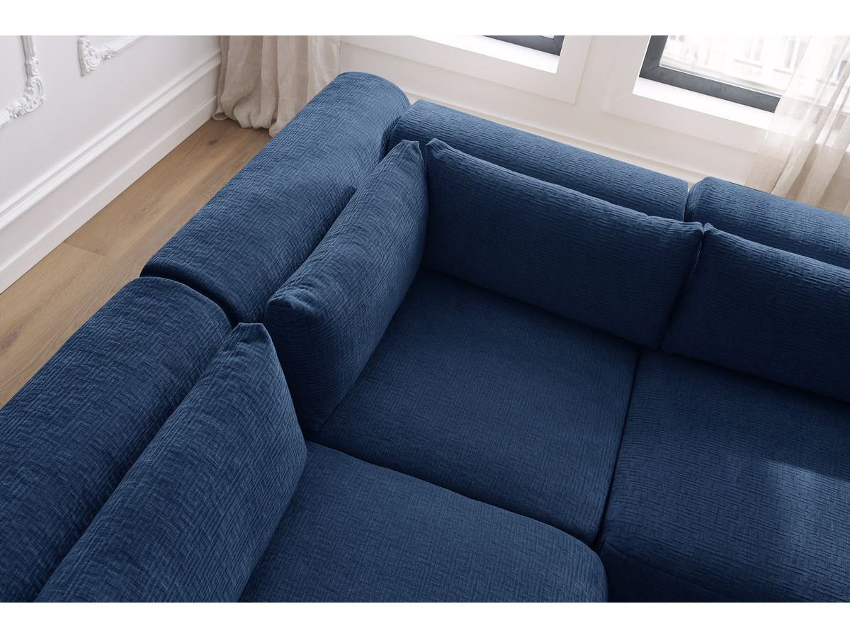 Bobochic Jeanne Ecksofa 271 × 300 cm Strukturstoff Dunkelblau