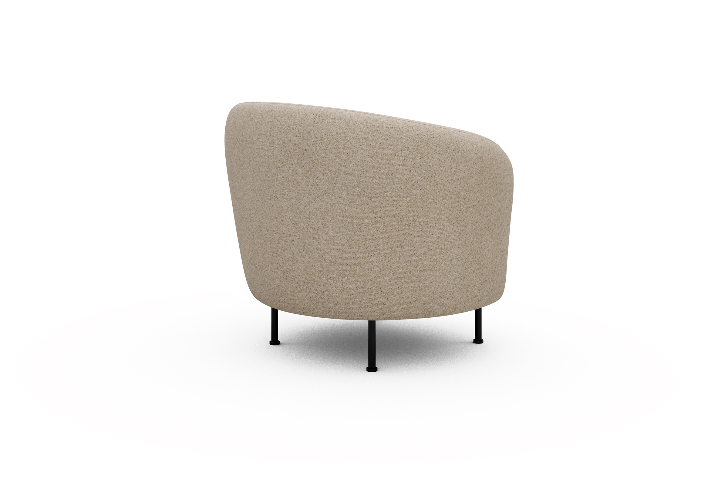 Sessel Ronda Metallbeine Schwarz Casone-Natural-Beige
