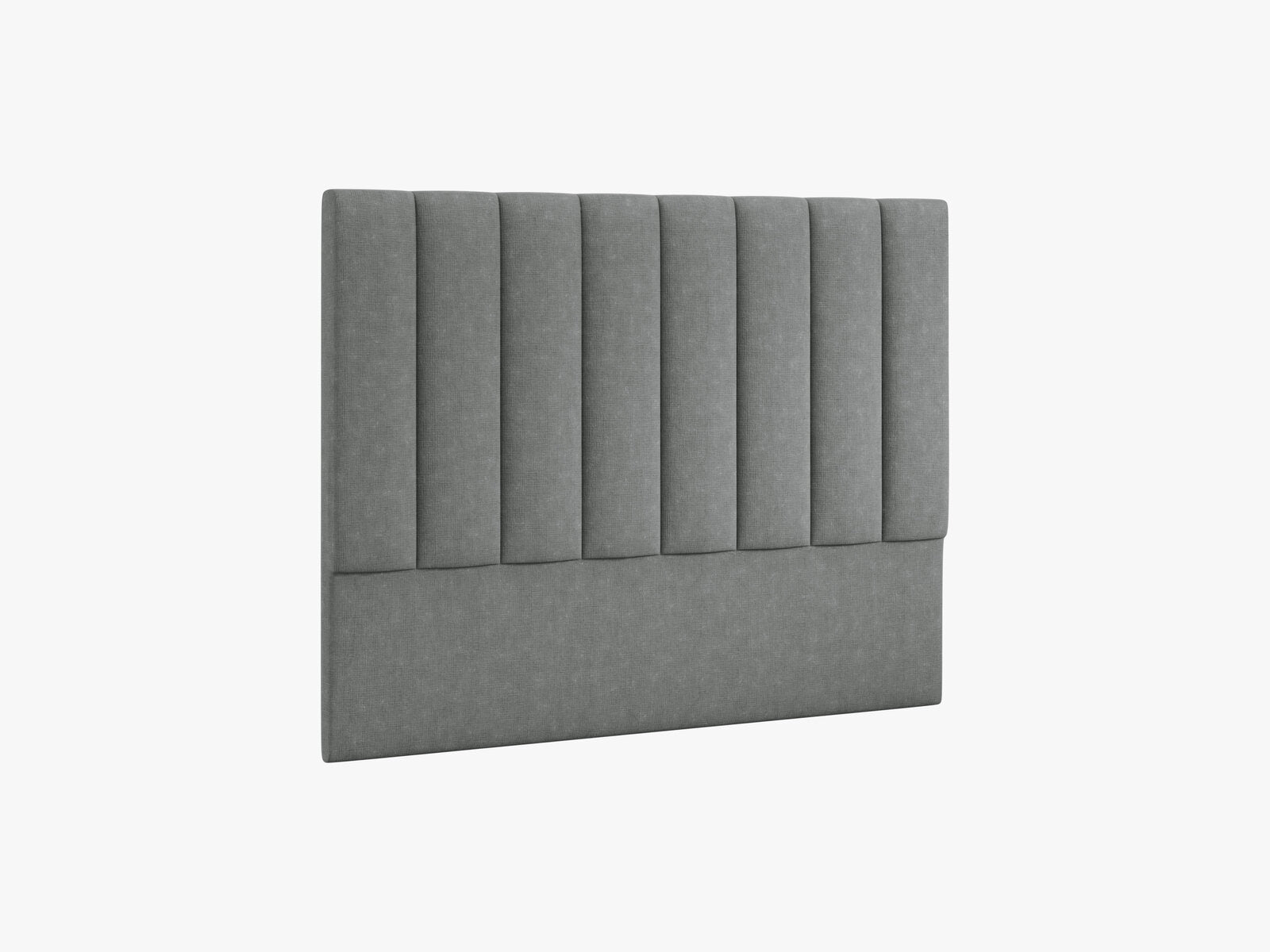 Micadoni Marl Samtiger Kopfteil 140 cm (H 120 cm) Strukturierter Stoff Liberty Grau 160x120