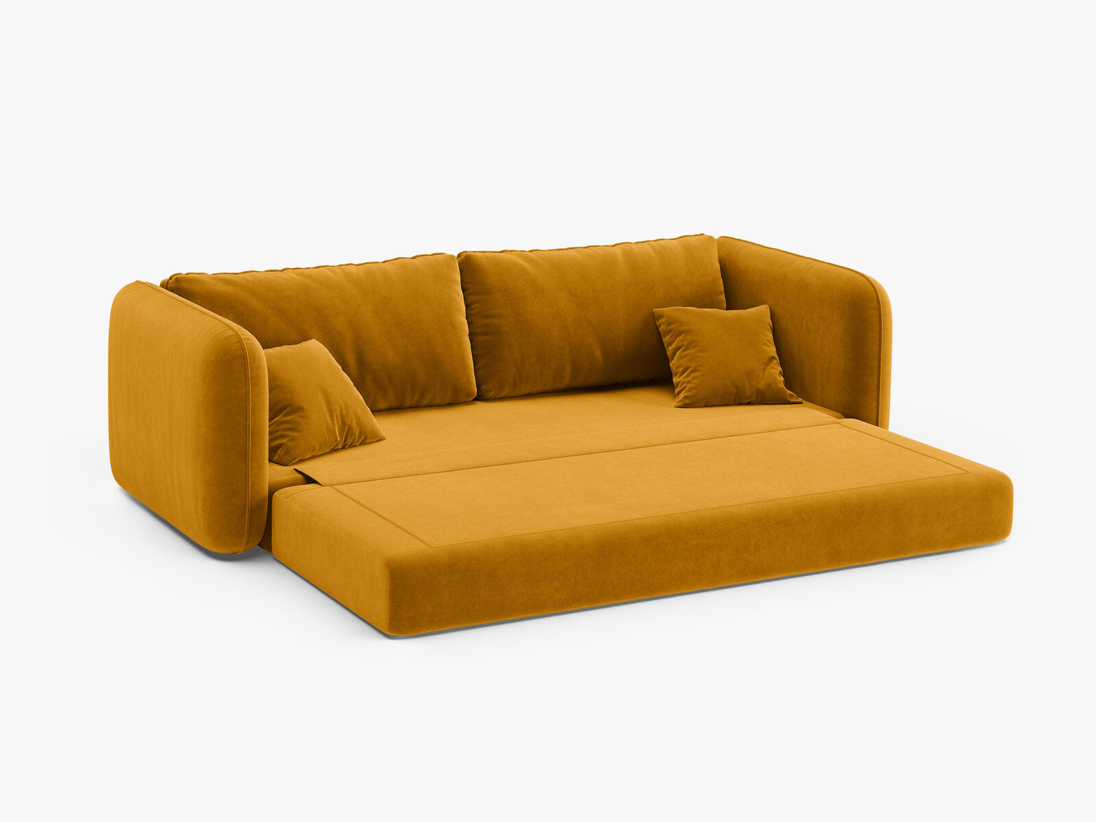 Micadoni Sofa mit Schlaffunktion Dormi 3-Sitzer Samt Salvador Gelb