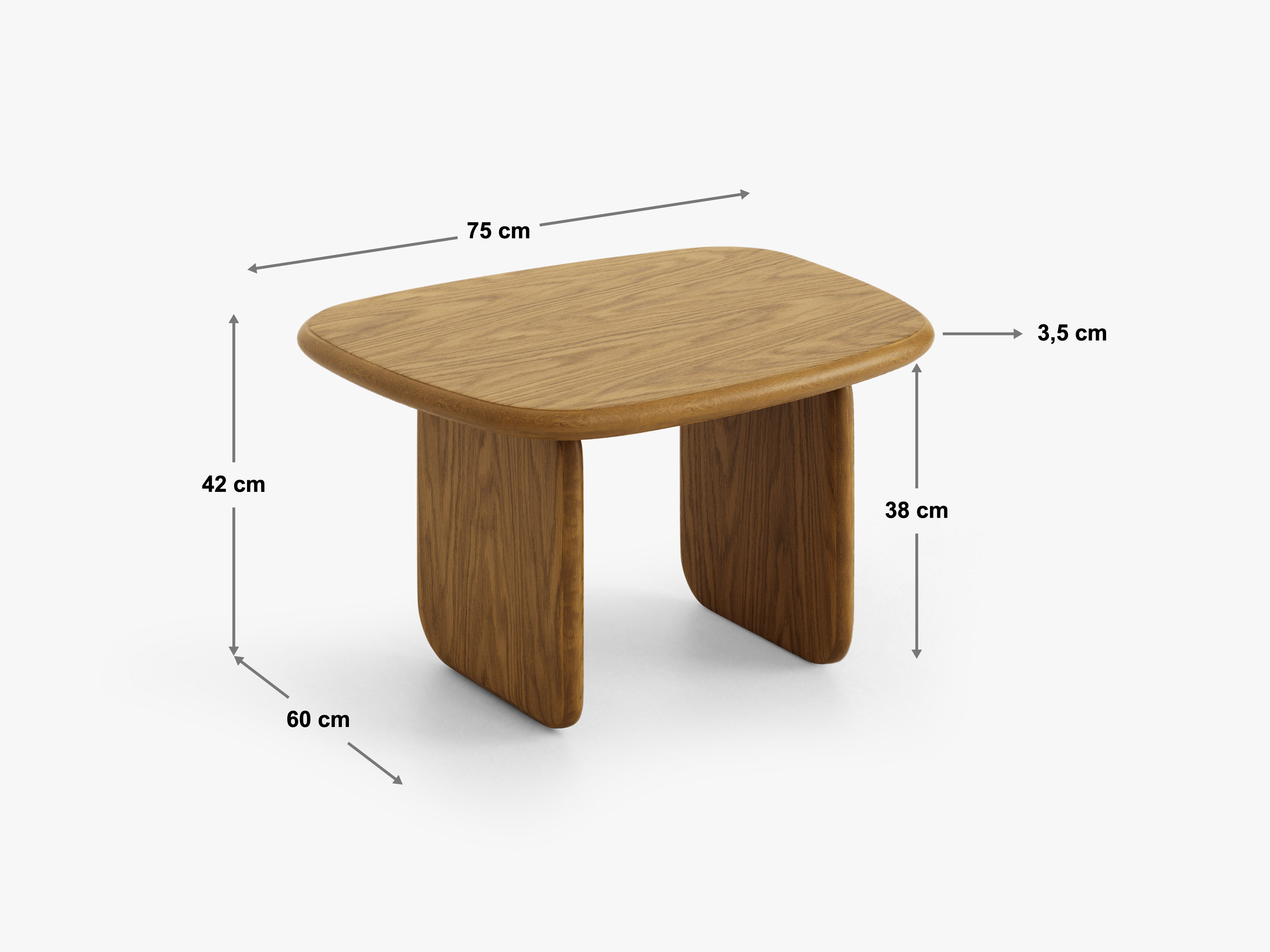 Micadoni Lana Kaffeetisch 75 cm Walnuss-Eiche