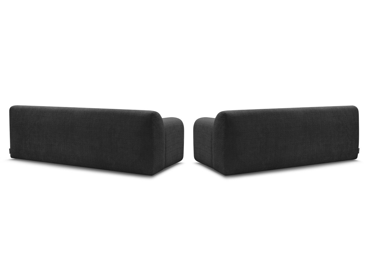 Bobochic Melisse Sofa 5-Sitzer Strukturstoff Schwarz