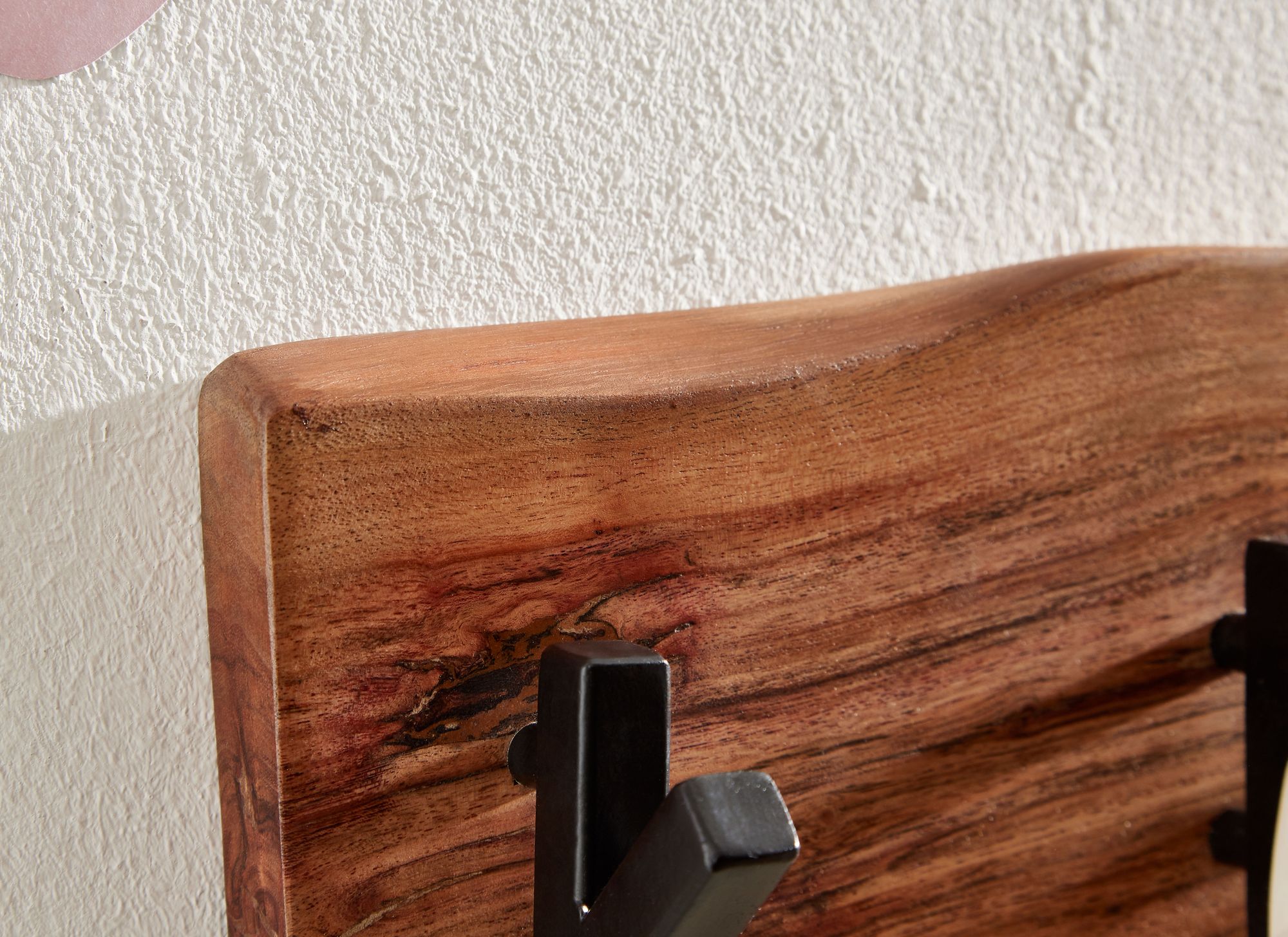 Wandgarderobe Runde Akazie Massivholz Braun 60 × 9 × 17 cm